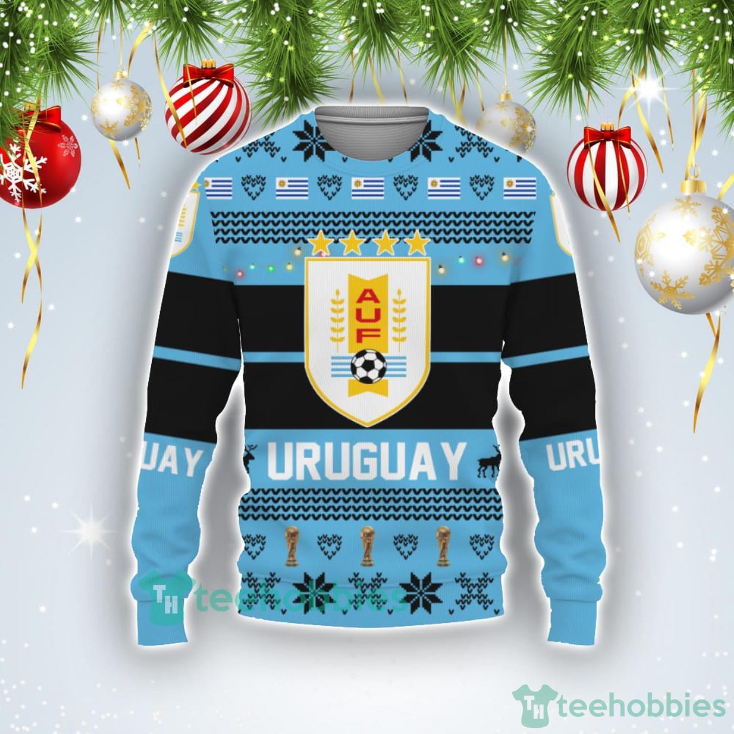 Uruguay National Team Qatar World Cup 2022 Merry Christmas Ugly Christmas Sweater Product Photo 1