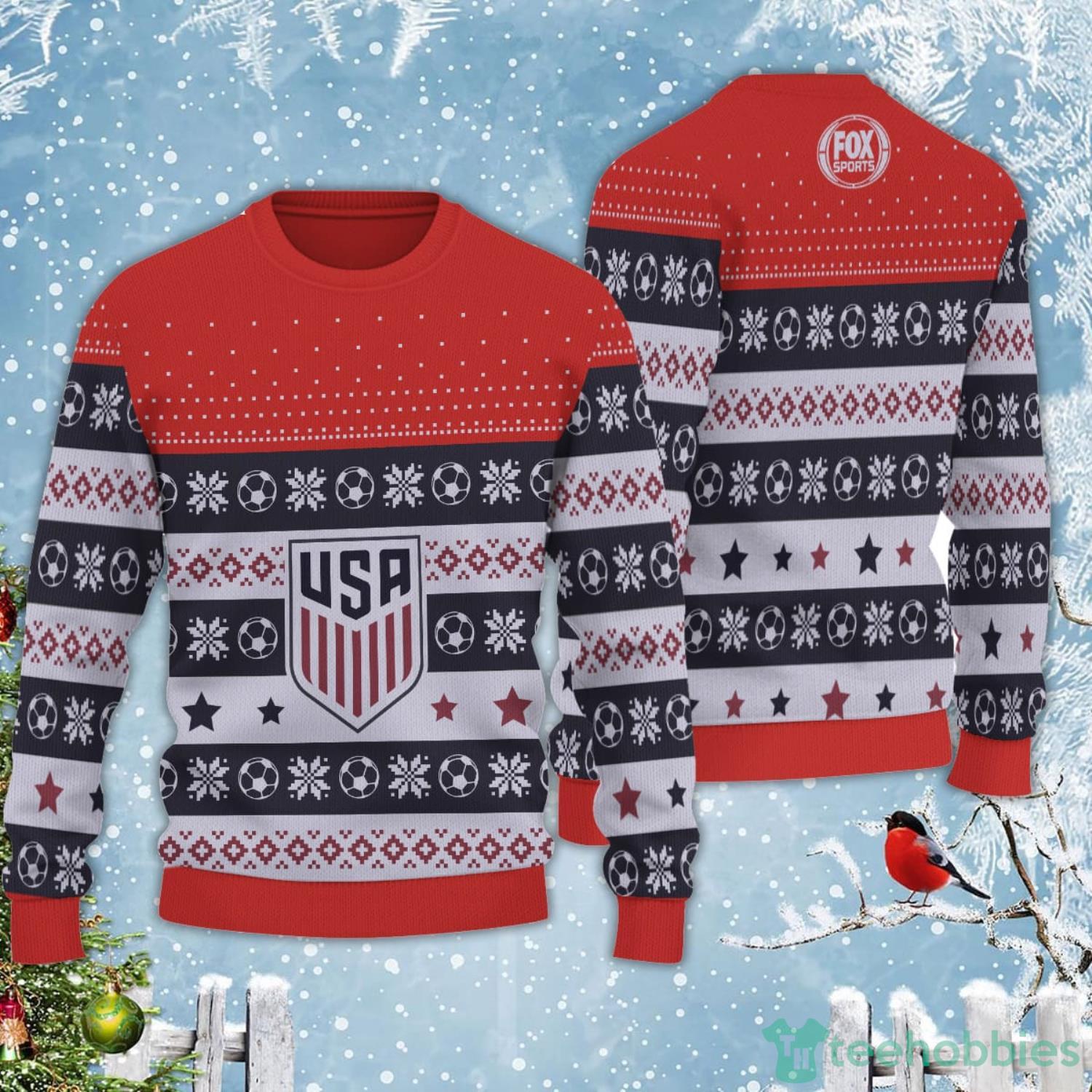 USA FOX Soccer FIFA World Cup Christmas Ugly Sweater Product Photo 1