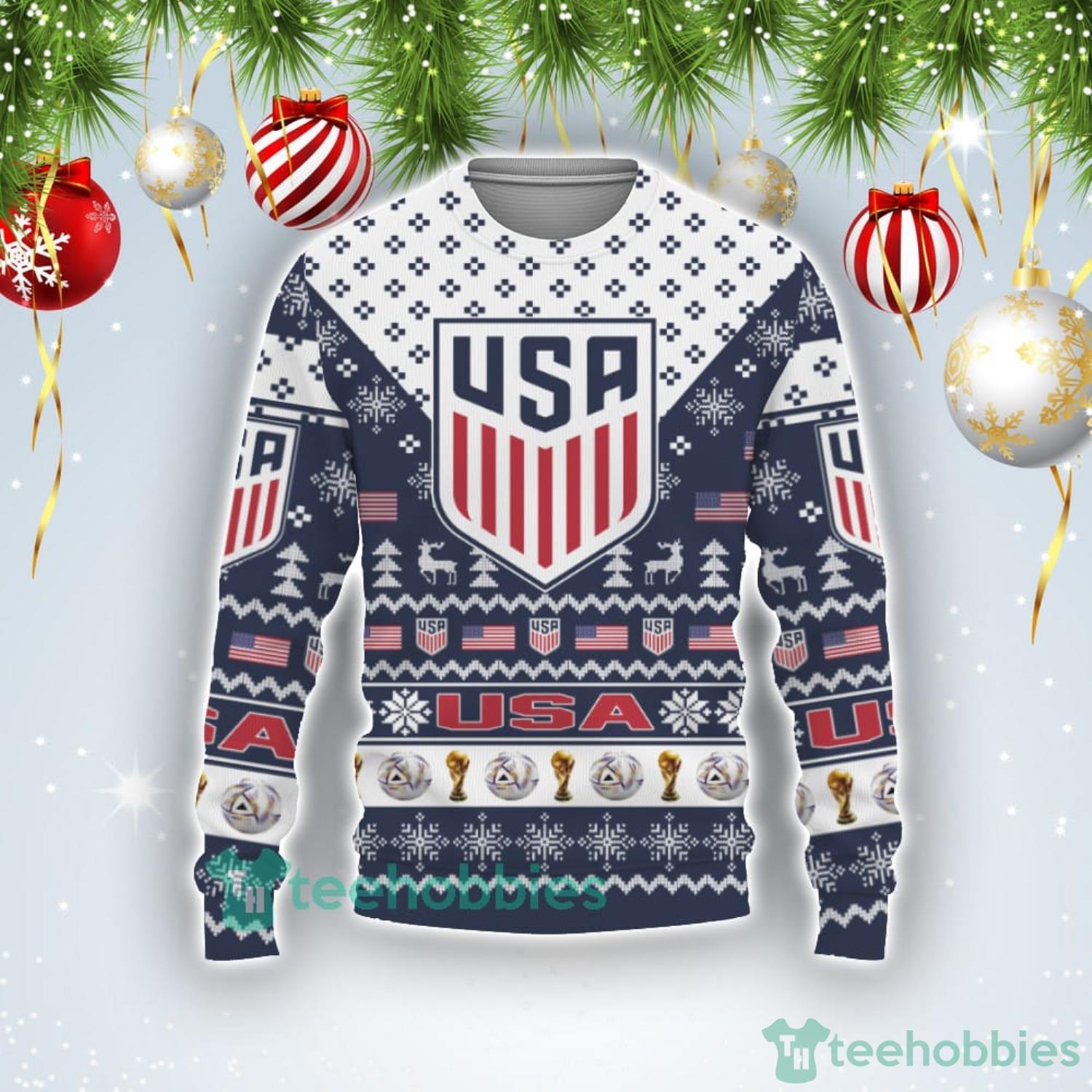 Usa Qatar Soccer Team World Cup 2022 Qatar Champions Football Gift Ugly Christmas Sweater Product Photo 1
