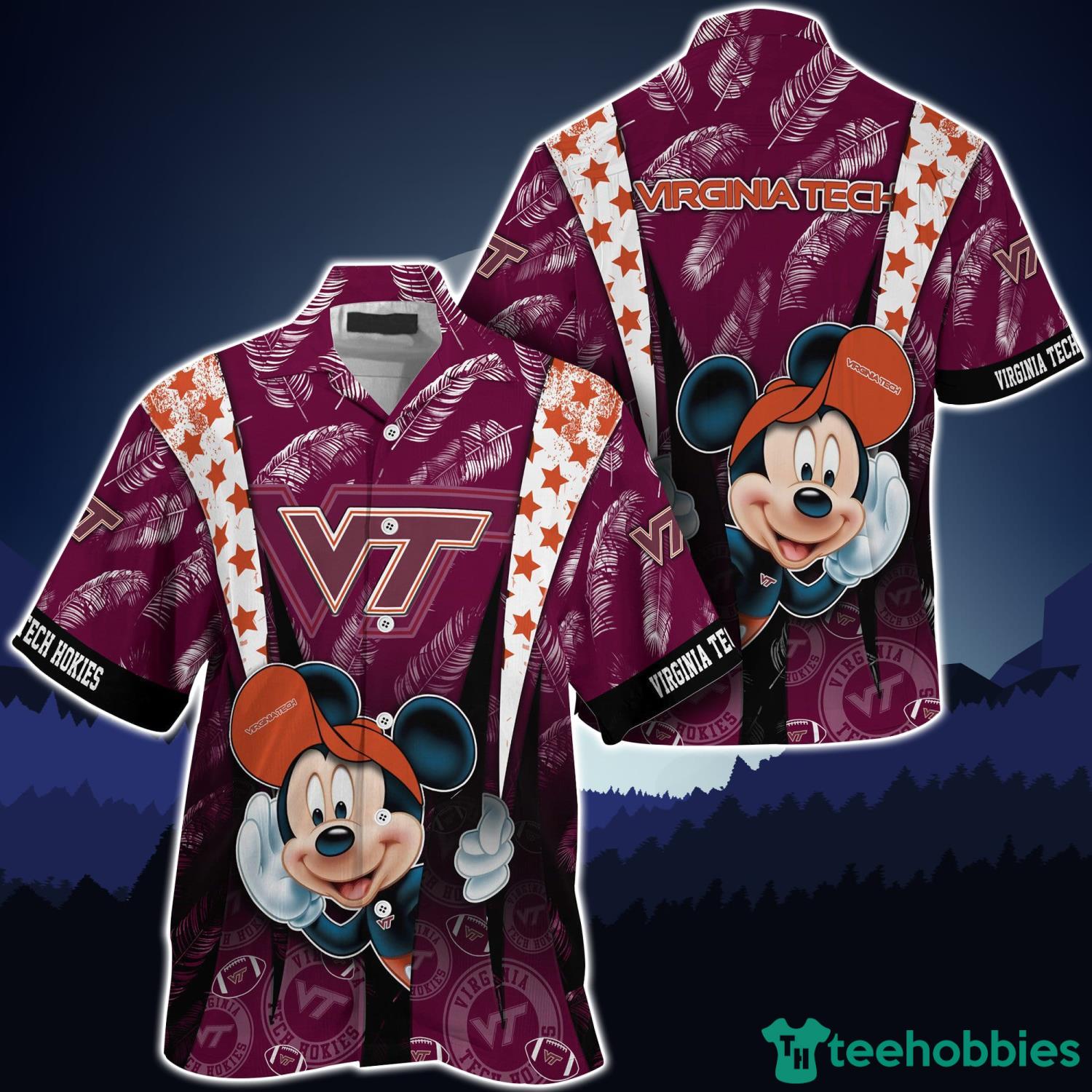 Virginia Tech Hokies Mickey Lover Hawaiian Shirt For Fans Product Photo 1 Virginia Tech Hokies Mickey Lover Hawaiian Shirt For Fans Product Photo 1