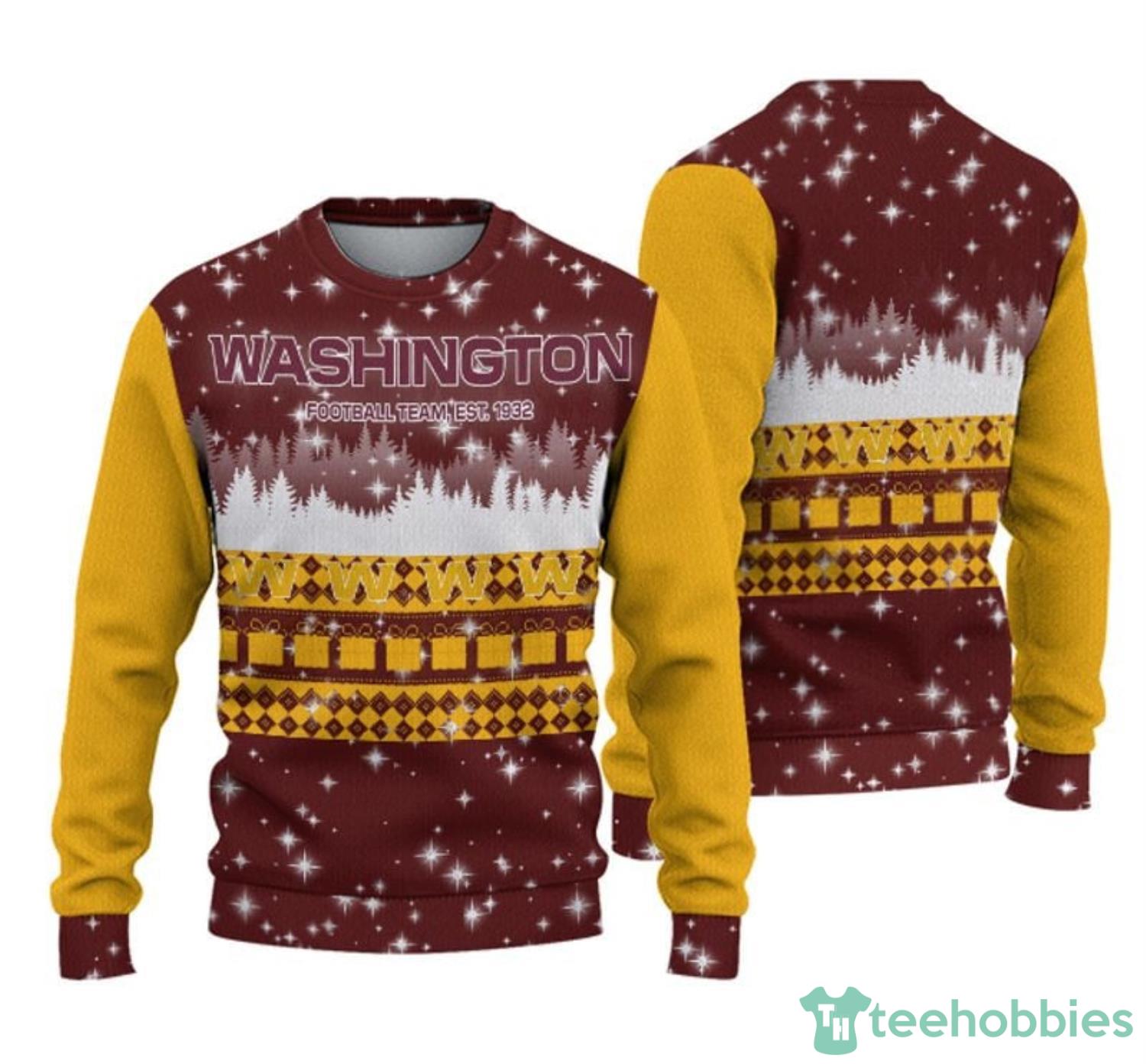 Washington Commanders NFL Football Knit Pattern Ugly Christmas Sweater -  Tagotee