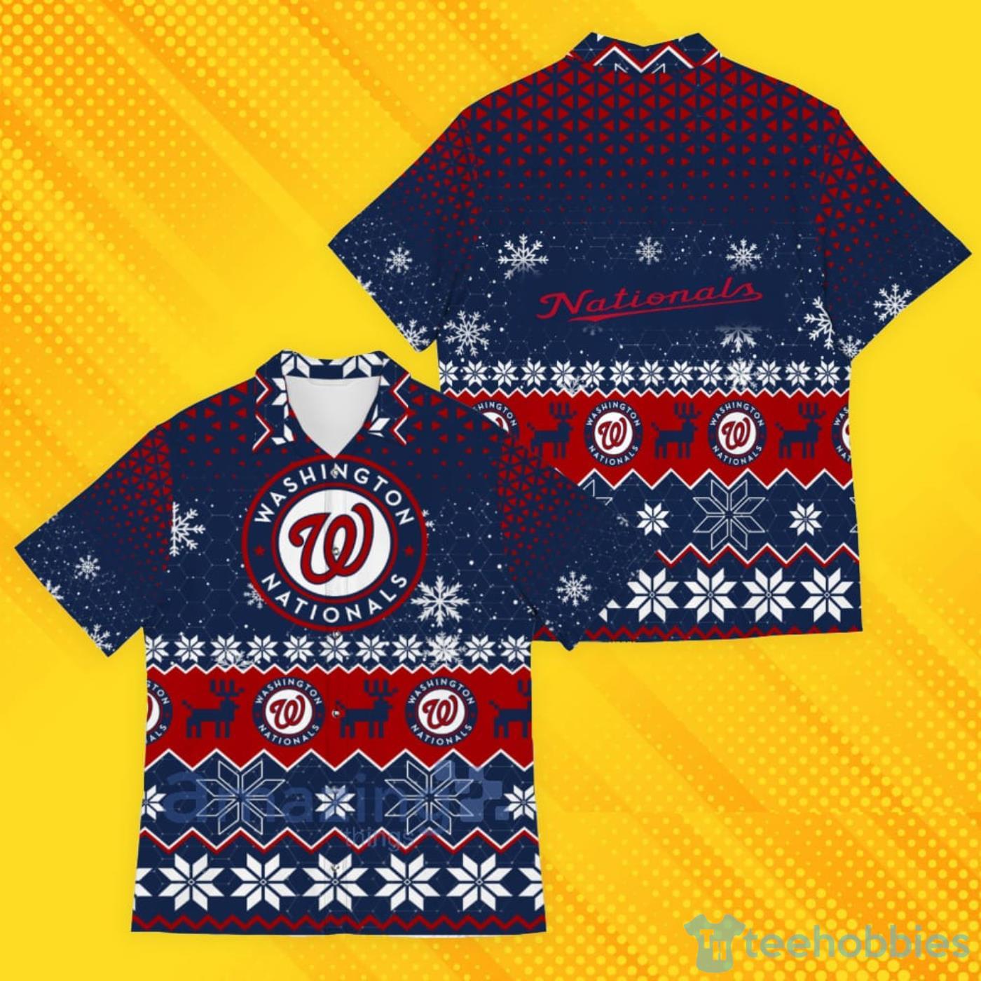 Washington Nationals Snowflake Pattern Hawaiian Shirt