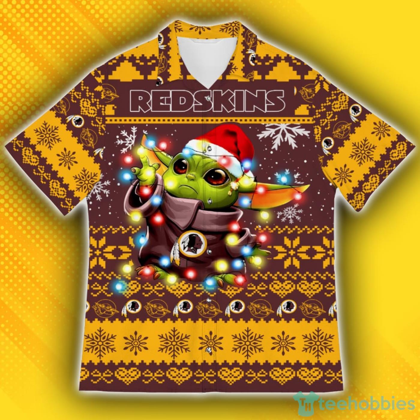 Washington Redskins Baby Yoda Star Wars Ugly Christmas Sweater Pattern Hawaiian Shirt Product Photo 1