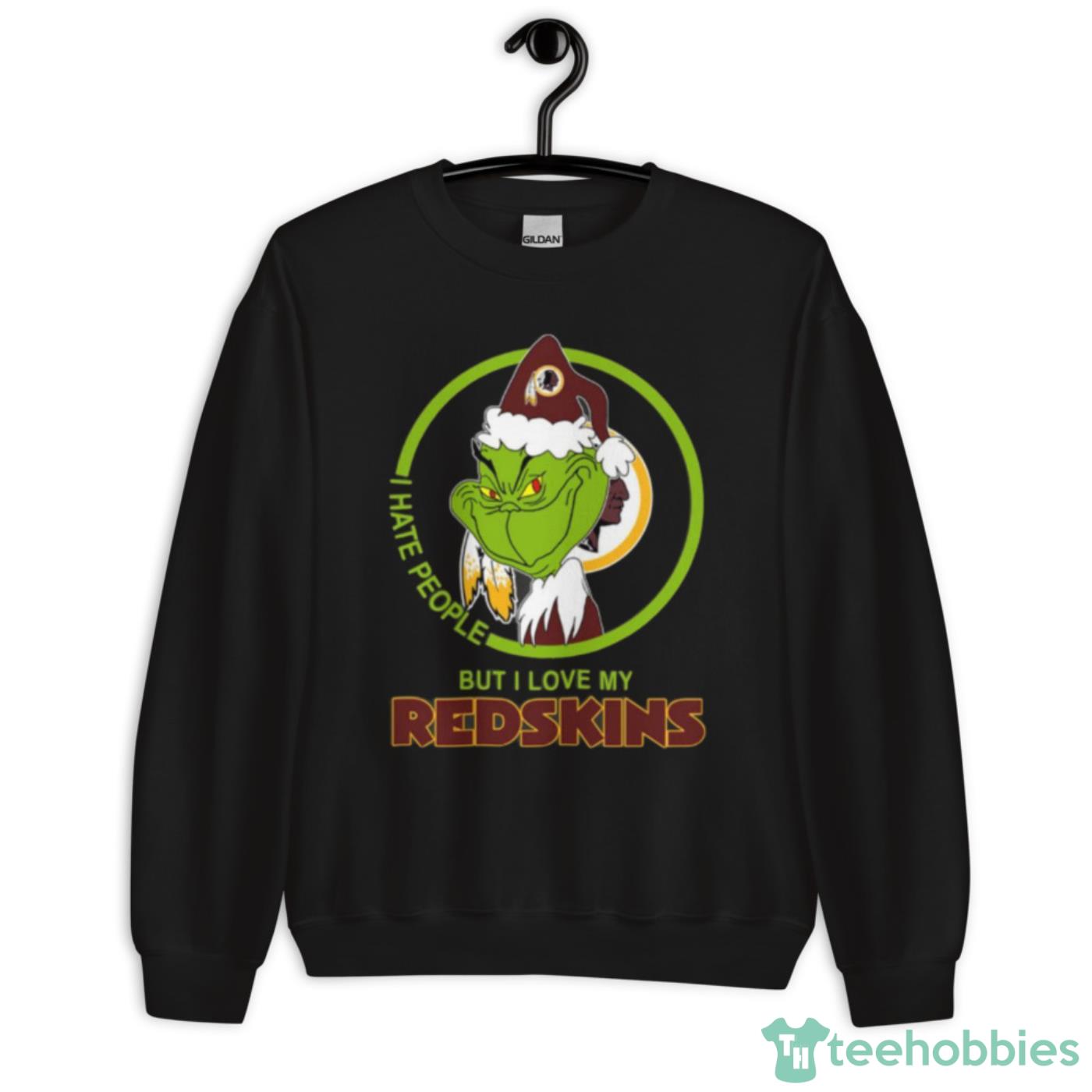 Washington Redskins NFL Christmas Grinch I Hate People But I Love My  Favorite Football Team Shirt