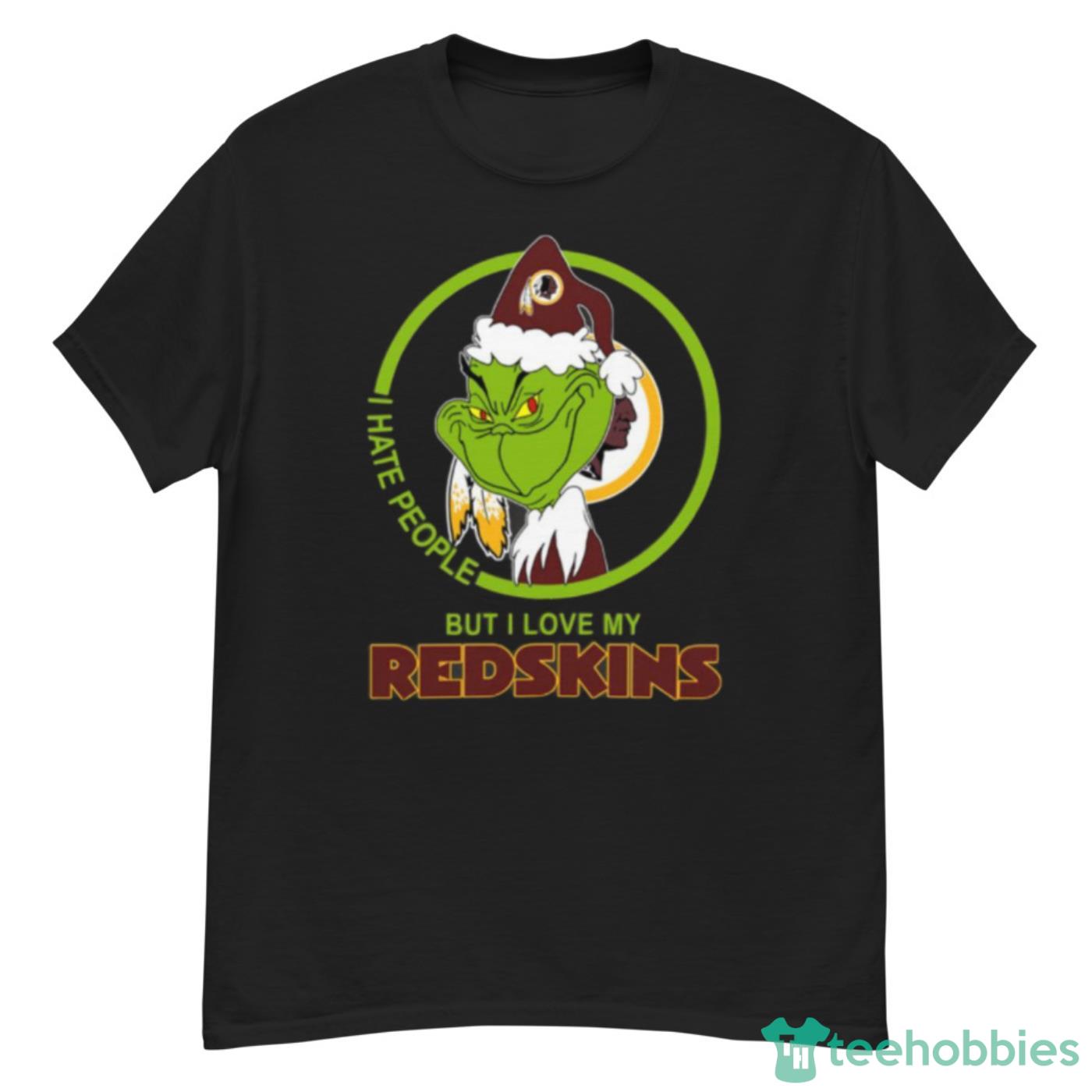 Washington Redskins NFL Christmas Grinch I Hate People But I Love My  Favorite Football Team Long Sleeve T-Shirt