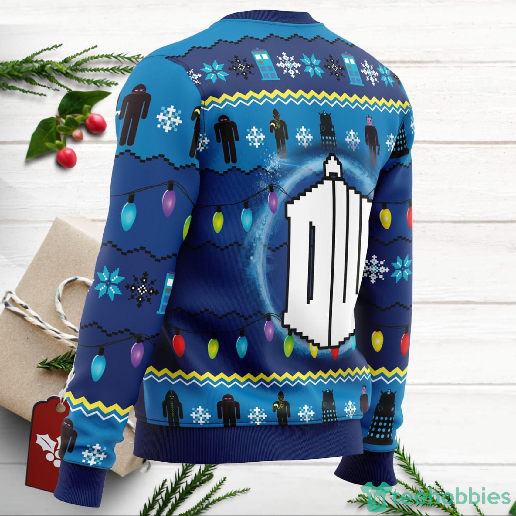 WHO’S Outside Doctor Who Ugly Christmas Sweater For Men And Women Product Photo 3 WHO’S Outside Doctor Who Ugly Christmas Sweater For Men And Women Product Photo 3