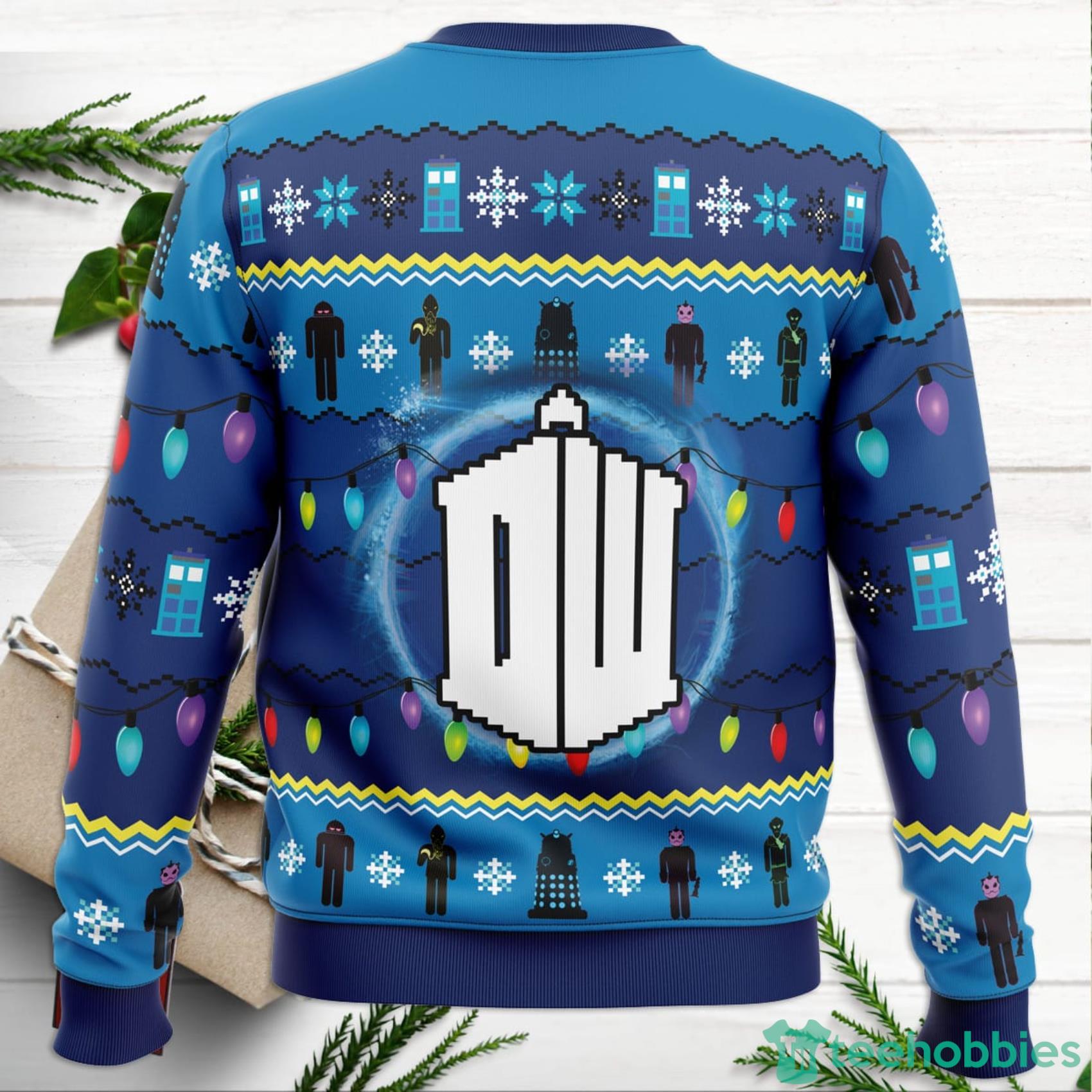 WHO’S Outside Doctor Who Ugly Christmas Sweater For Men And Women Product Photo 4 WHO’S Outside Doctor Who Ugly Christmas Sweater For Men And Women Product Photo 4
