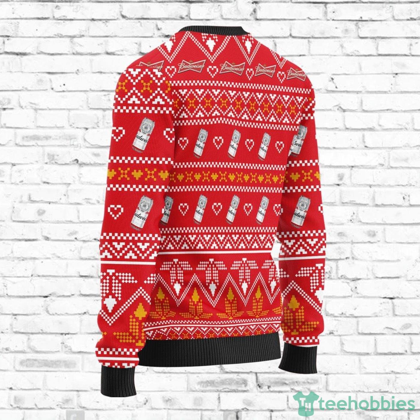 Budweiser Red Ugly Christmas Sweater Design Sweatshirt For Fans Gift -  Reallgraphics