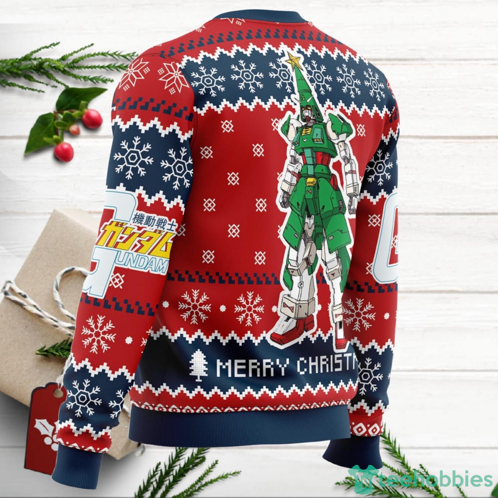 Xmas Tree Gundam Ugly Christmas Sweater For Men And Women