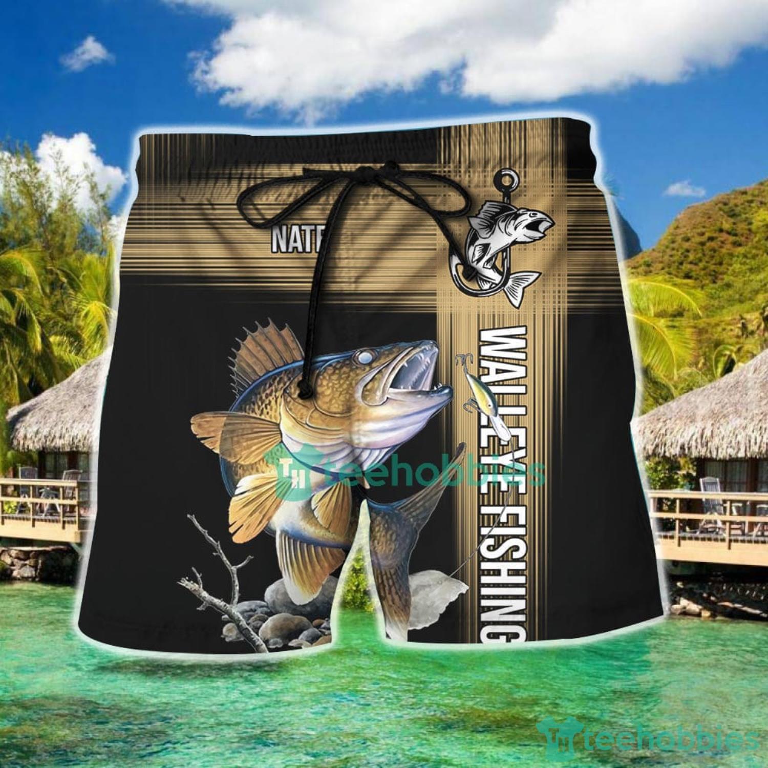 Aloha Hook Walleye Fishing Hawaiian Shirt And Short