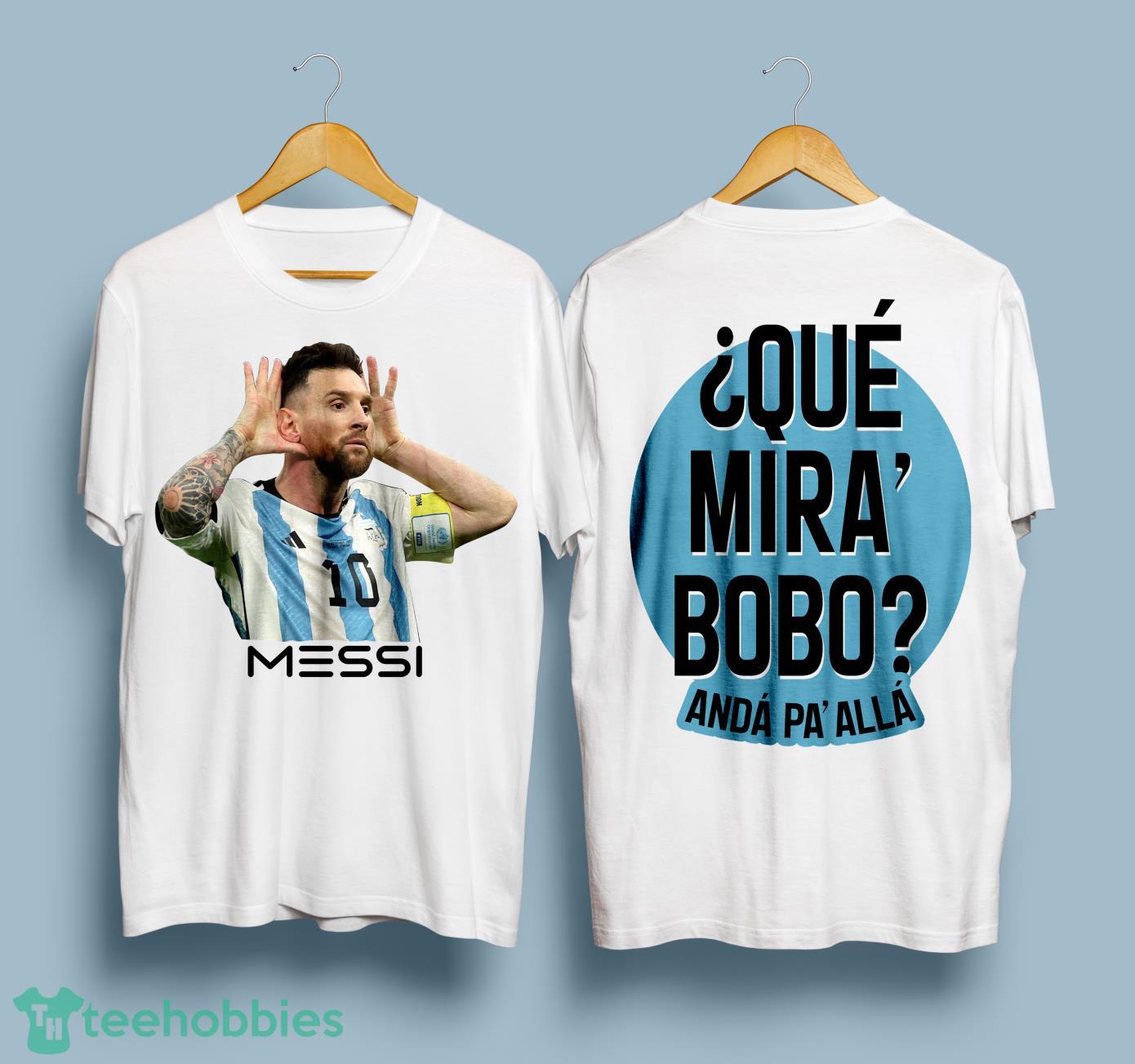 An Angry Lionel Messi Go ahead you stupid FIFA World Cup 2022 White T-Shirt Product Photo 1