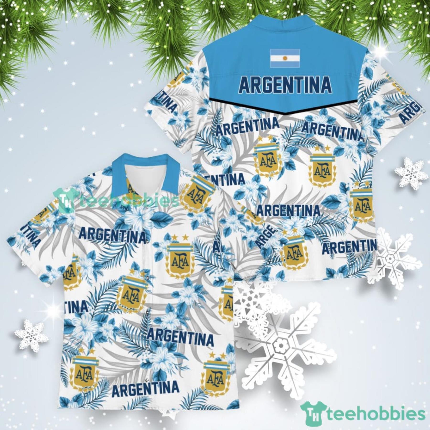 Argentina Champions World Cup Football Fans Tropical Hawaiian Shirt Product Photo 1