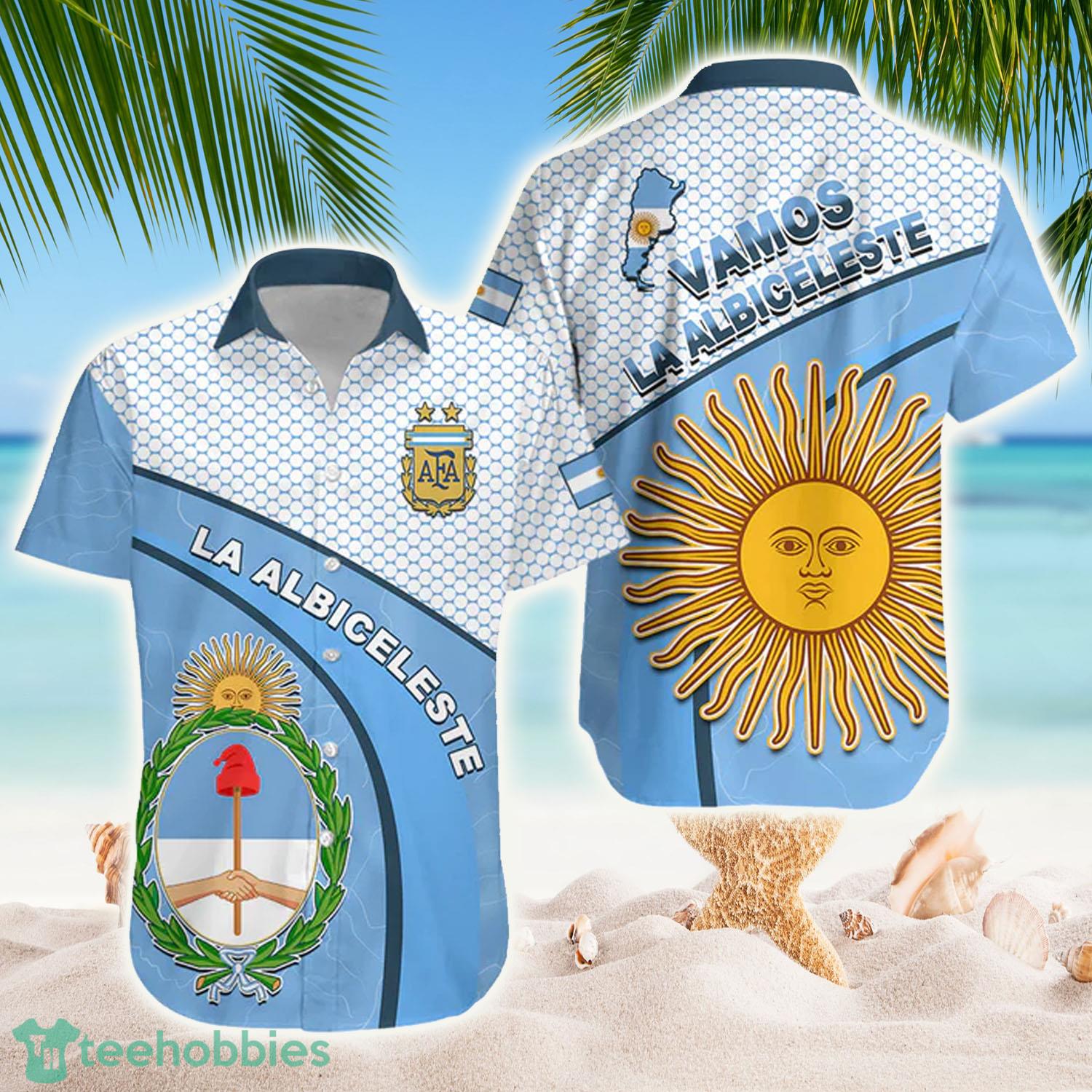 Argentina Football 2022 Hawaiian Shirt Champions Blue Sky May Sun - Argentina Football 2022 Hawaiian Shirt Champions Blue Sky May Sun