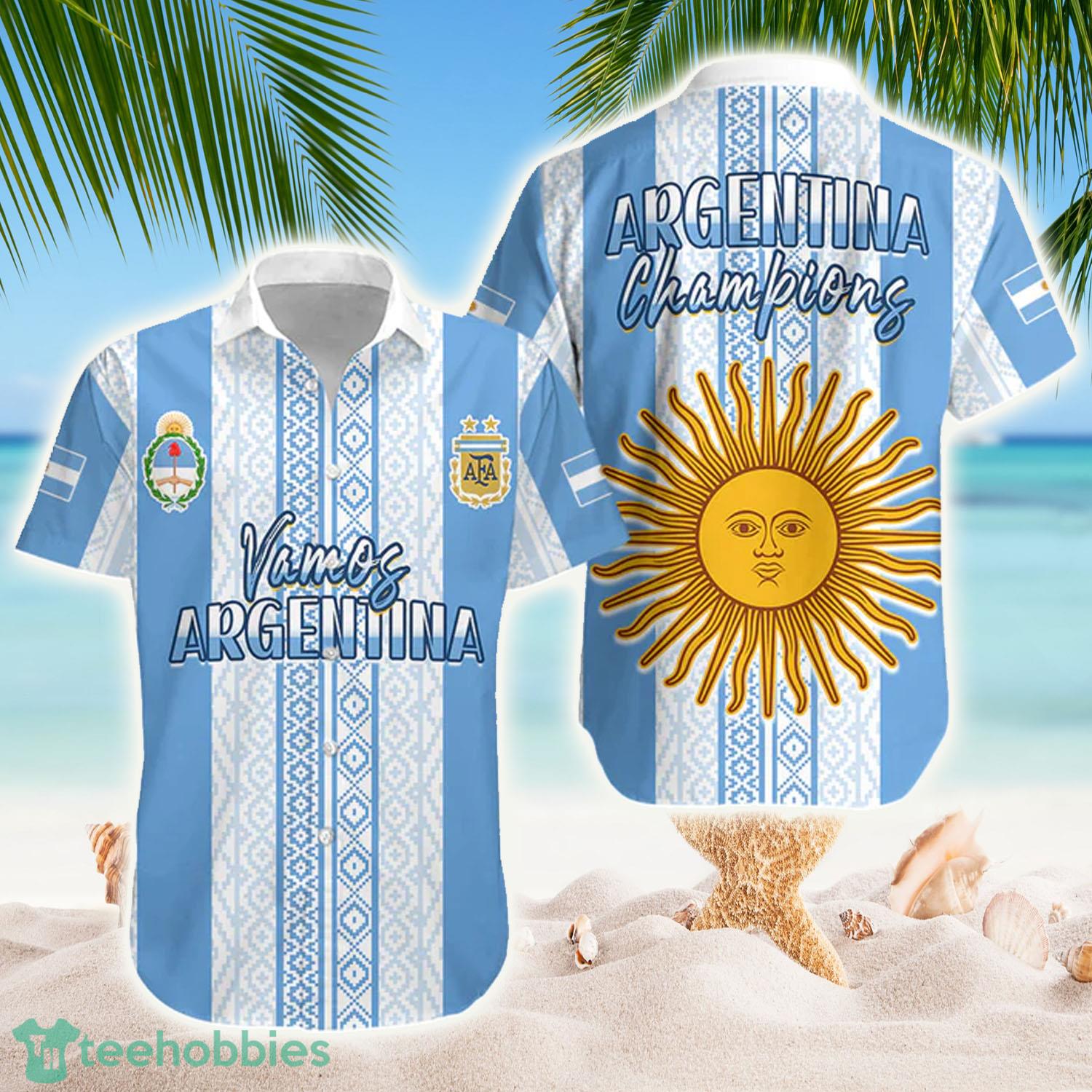 Argentina Football Hawaiian Shirt Champions World Cup - Argentina Football Hawaiian Shirt Champions World Cup