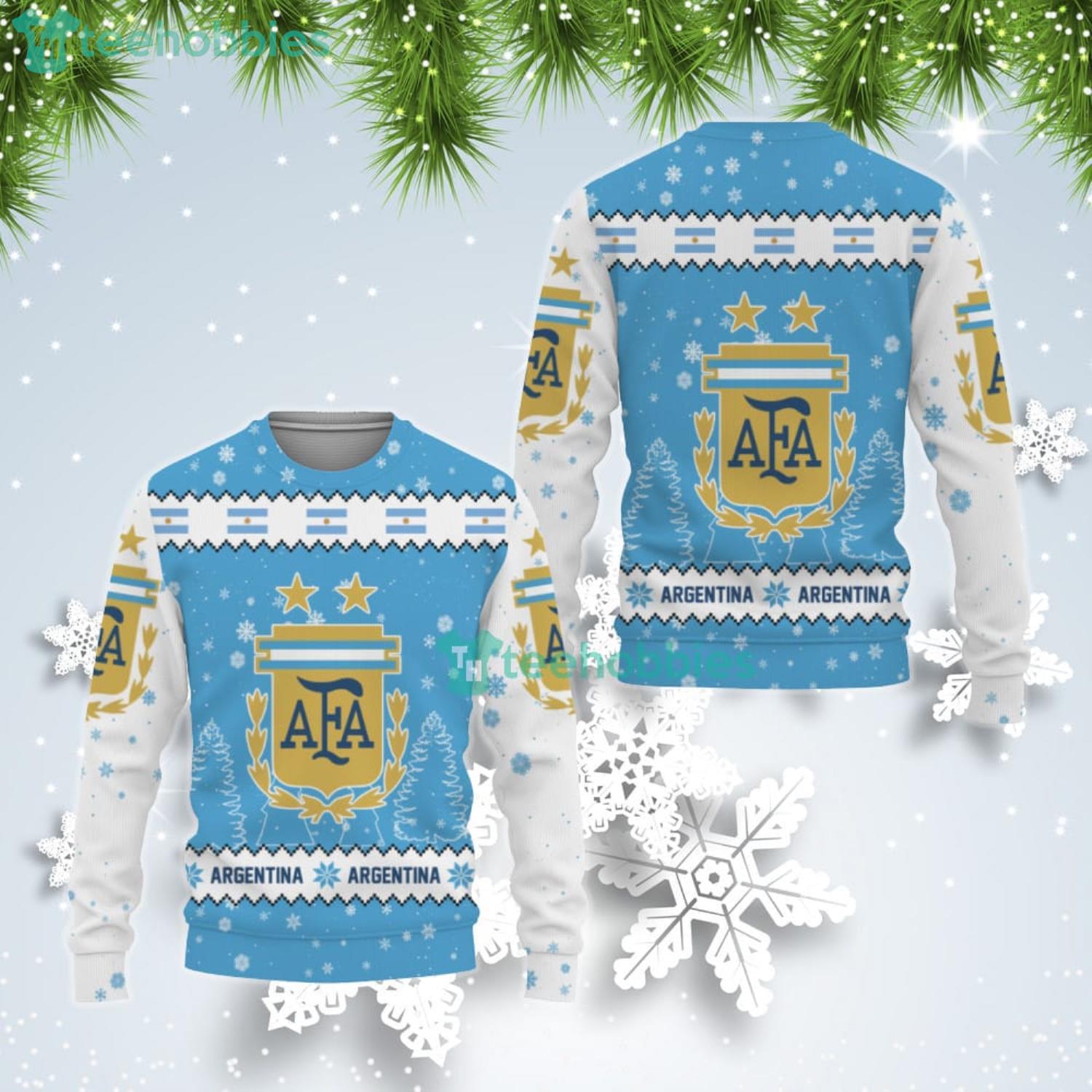 Argentina National Soccer Team Qatar World Cup 2022 Winter Season Ugly Christmas Sweater Product Photo 1