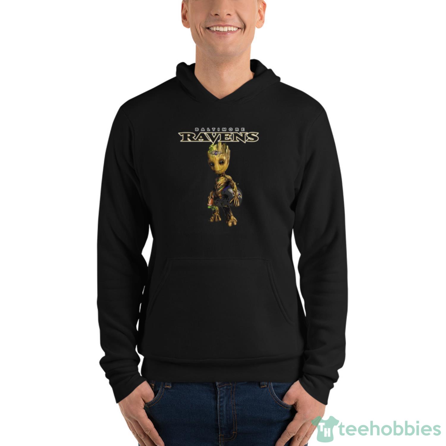 Baltimore Ravens NFL Football Groot Marvel Guardians Of The Galaxy Youth  Hoodie