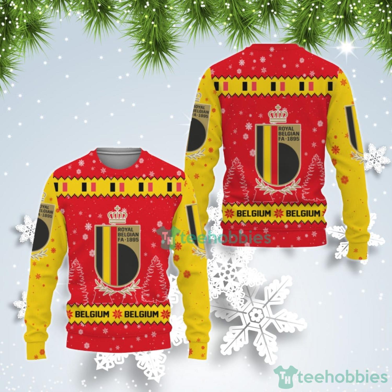 Belgium National Soccer Team Qatar World Cup 2022 Winter Season Ugly Christmas Sweater Product Photo 1