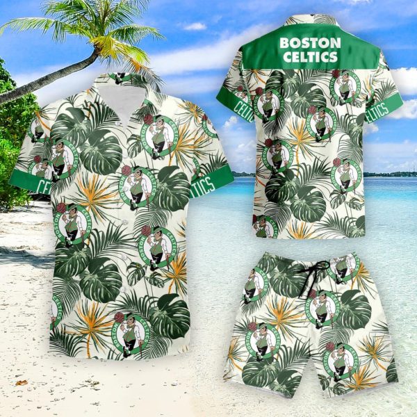 boston celtics tropical flower sleeve hawaii summer hawaiian shirt and short 1 600x600px Boston Celtics Tropical Flower Sleeve Hawaii Summer Hawaiian Shirt And Short