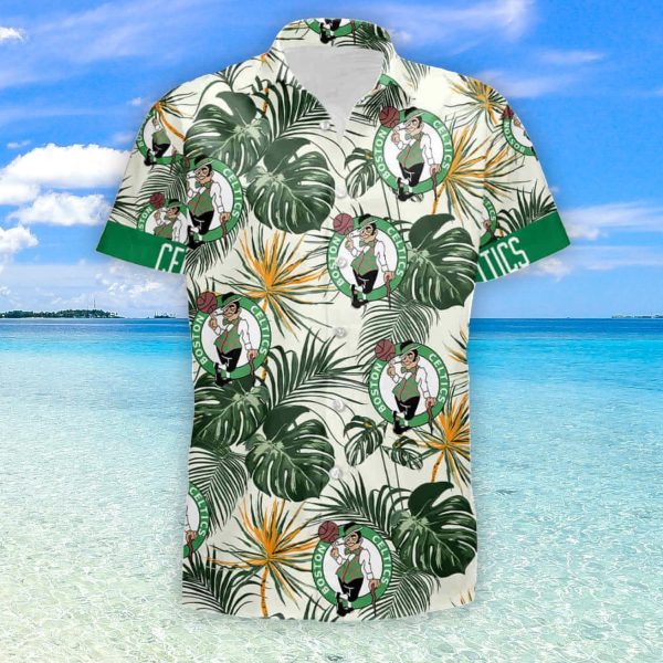 boston celtics tropical flower sleeve hawaii summer hawaiian shirt and short 600x600px Boston Celtics Tropical Flower Sleeve Hawaii Summer Hawaiian Shirt And Short