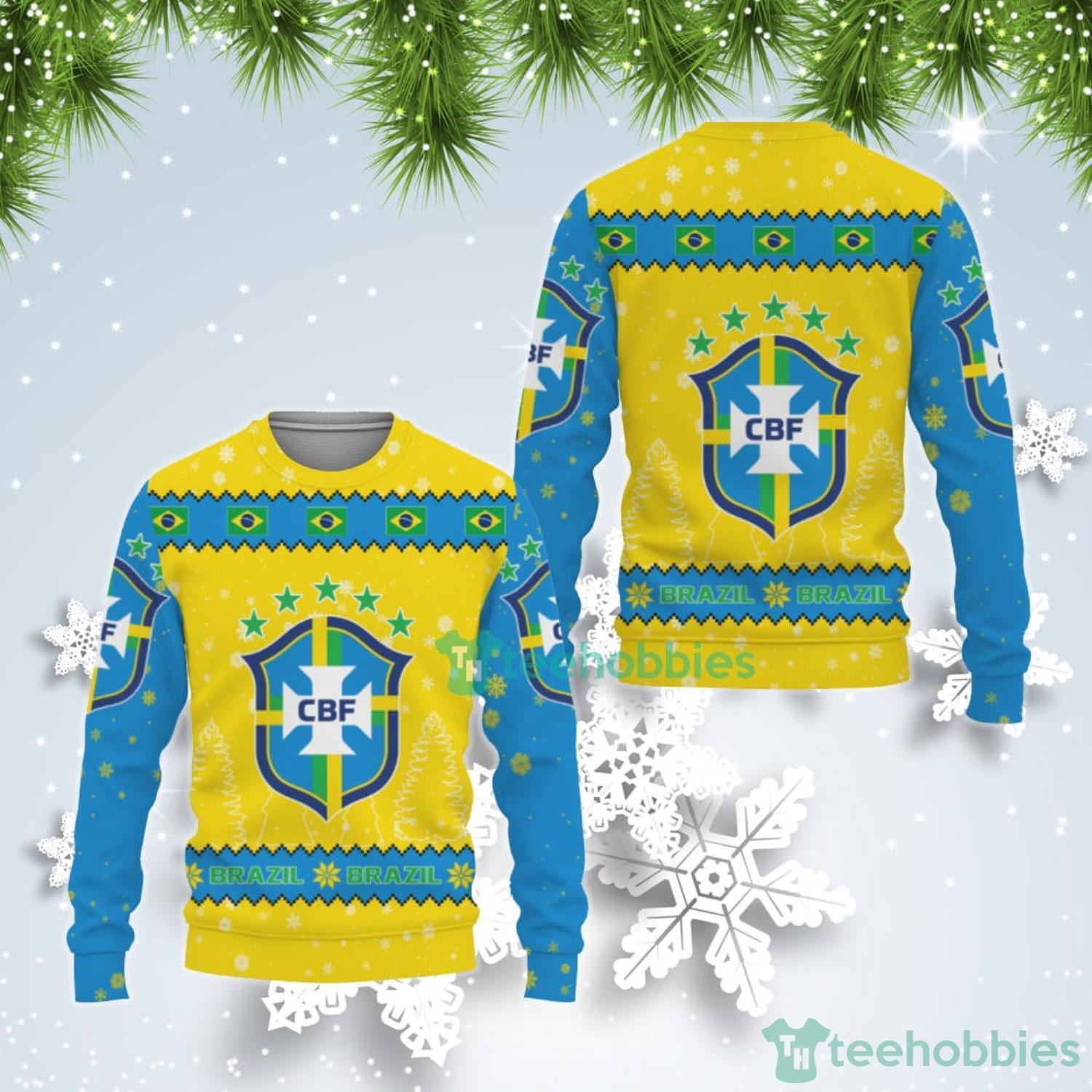 Brazil National Soccer Team Qatar World Cup 2022 Winter Season Ugly Christmas Sweater Product Photo 1