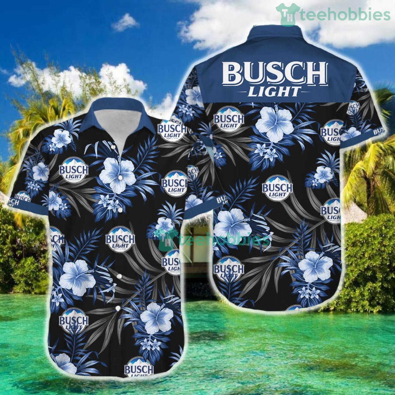 Busch Light Beer Floral Hawaiian Shirt