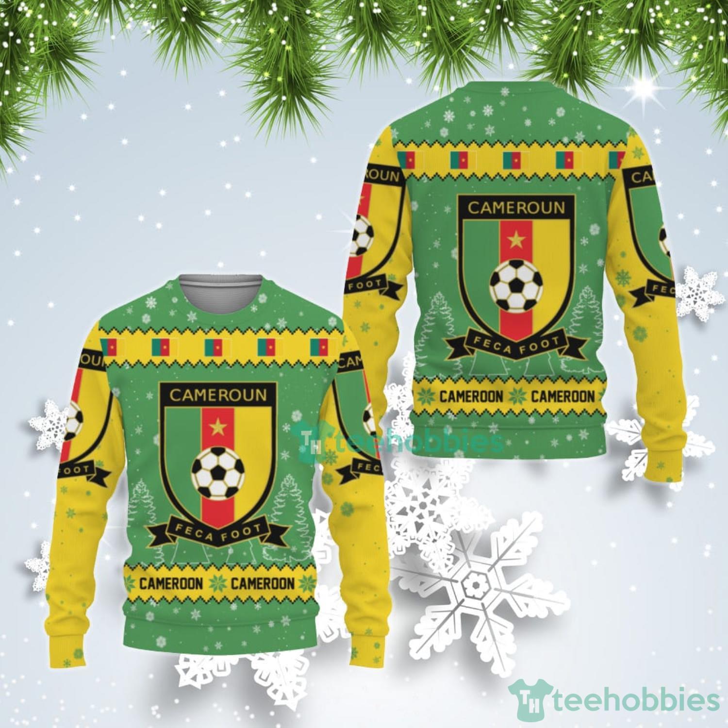 Cameroon National Soccer Team Qatar World Cup 2022 Winter Season Ugly Christmas Sweater Product Photo 1