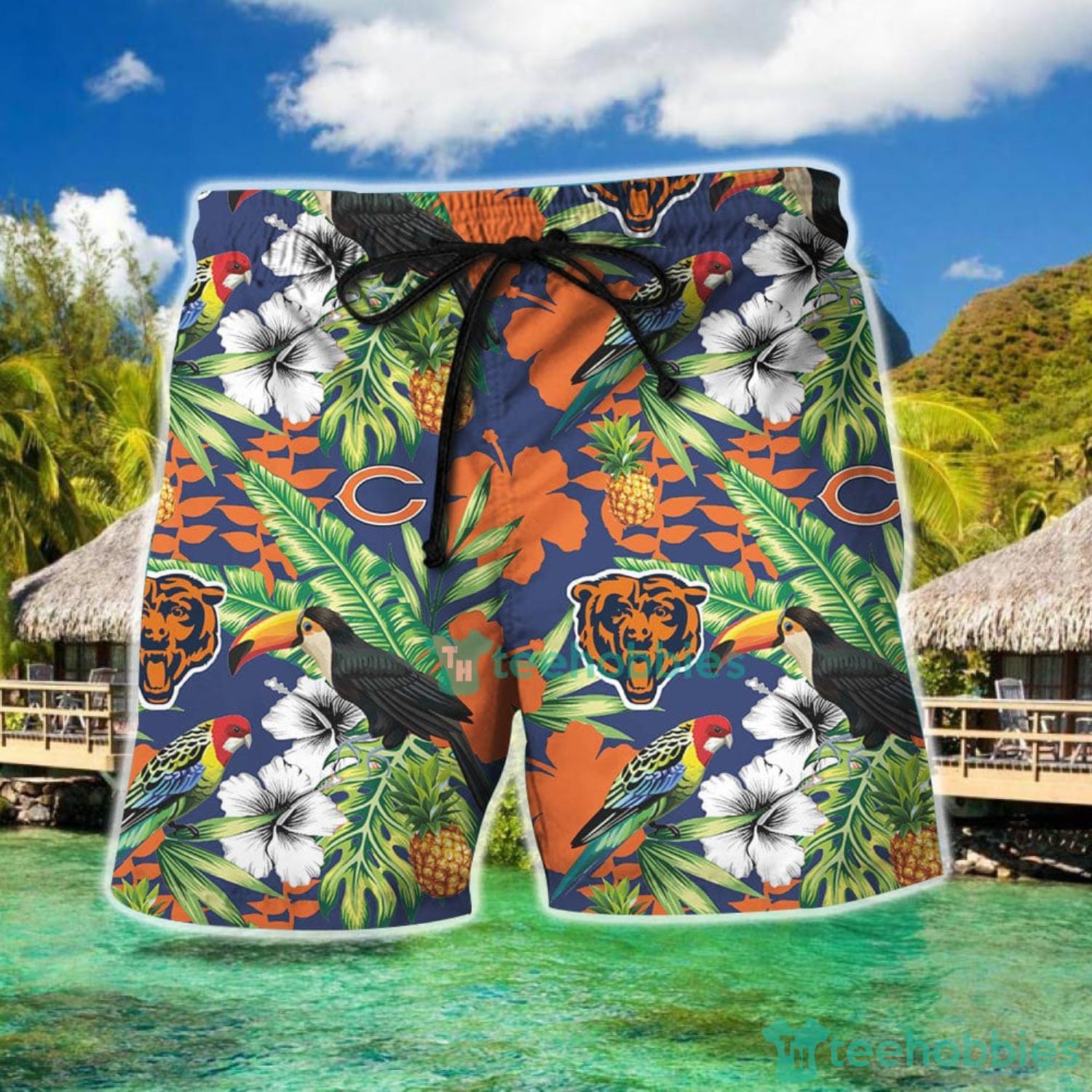 Short 3: NFL Chicago Bears Hawaiian Shirt, Short Style - Trendy Aloha