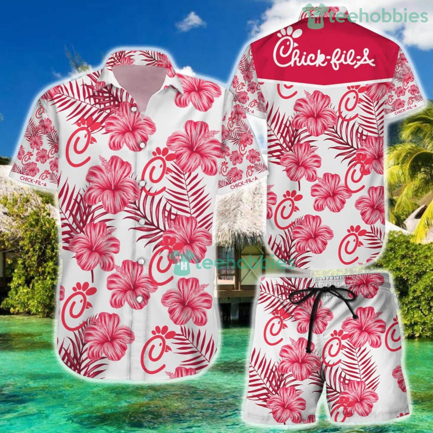 Chick Fil A Hawaiian Shirt And Short For Fans image Chick-Fil-A Hawaiian Shirt And Short For Fans Product Photo 2