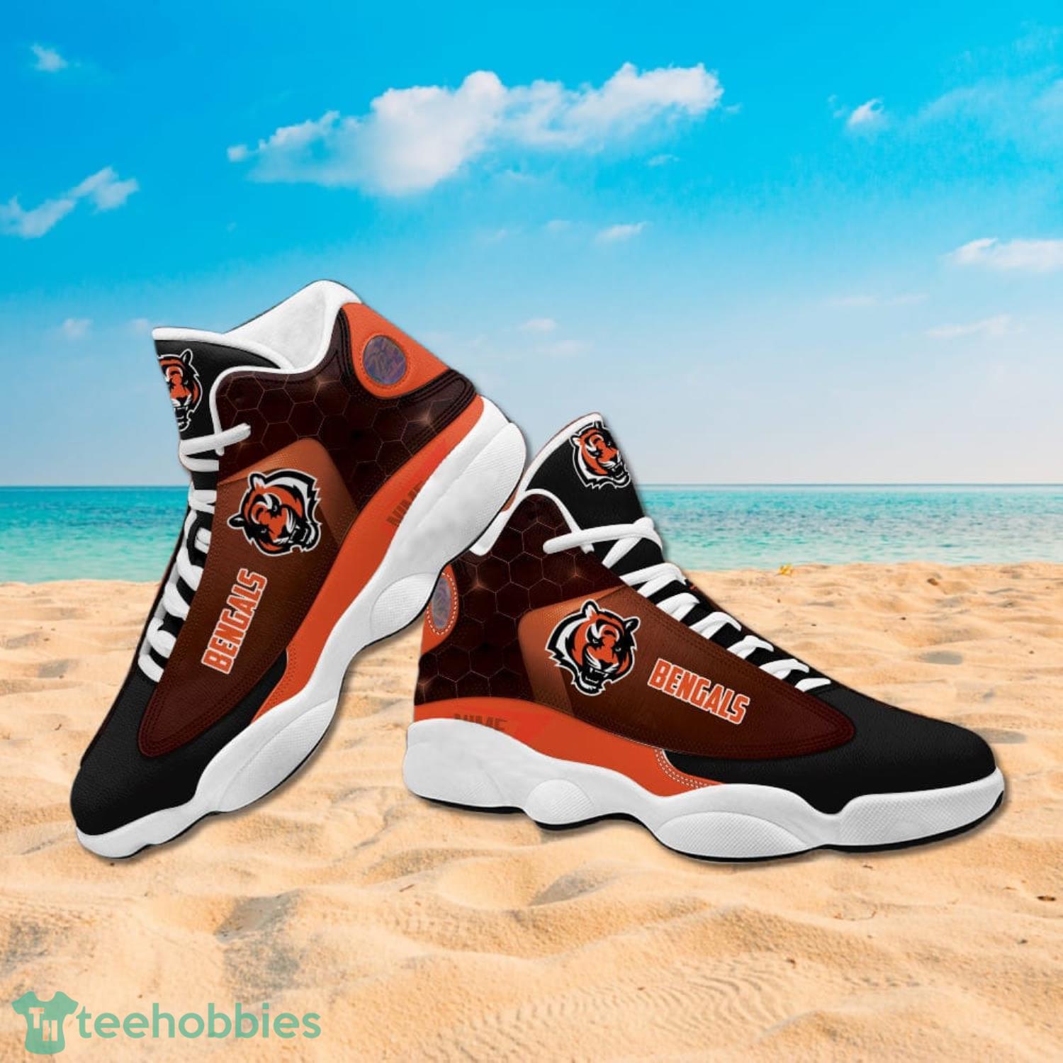 Cincinnati Bengals Fans Custom Name Air Jordan 13 Sneaker Shoes