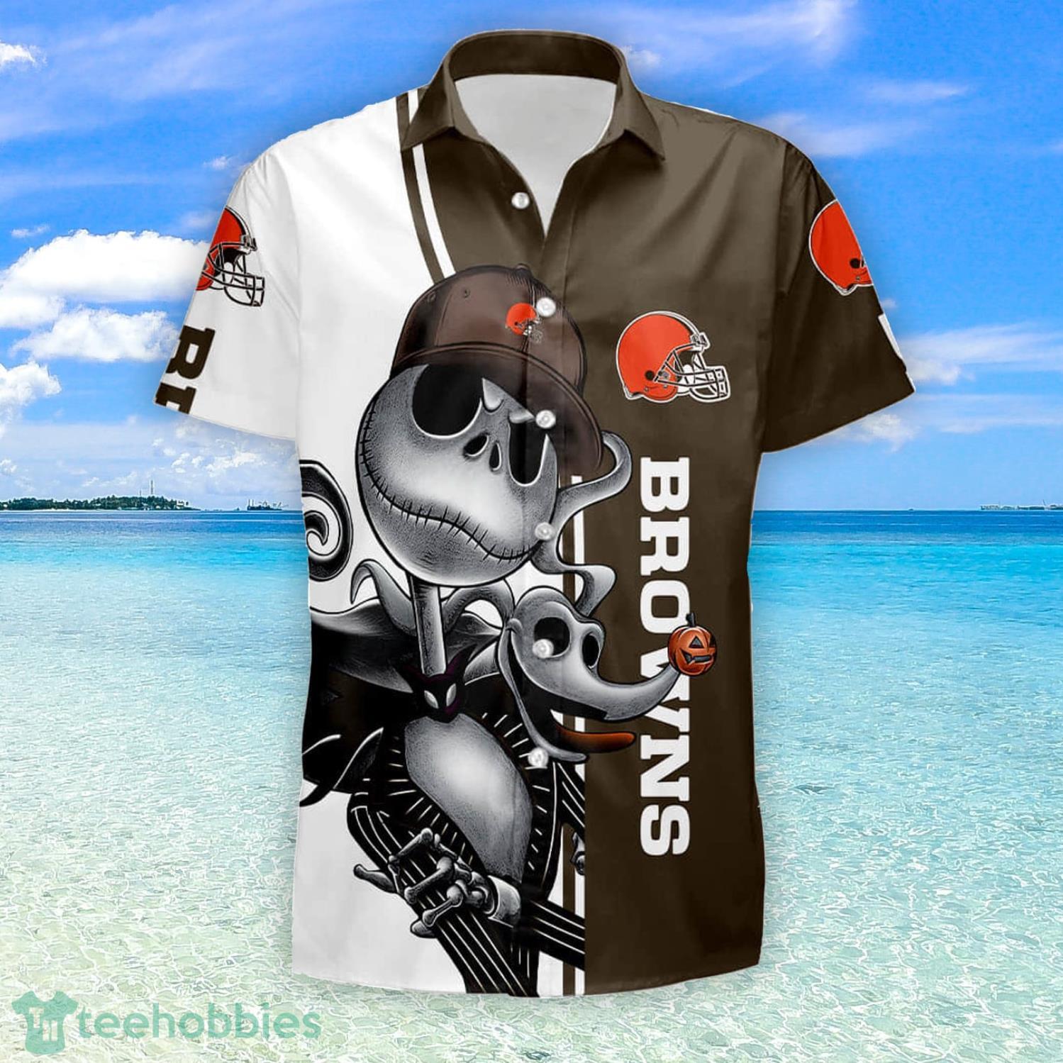 Cleveland Browns Jack Skellington And Zero Summer Hawaiian Shirt And Short