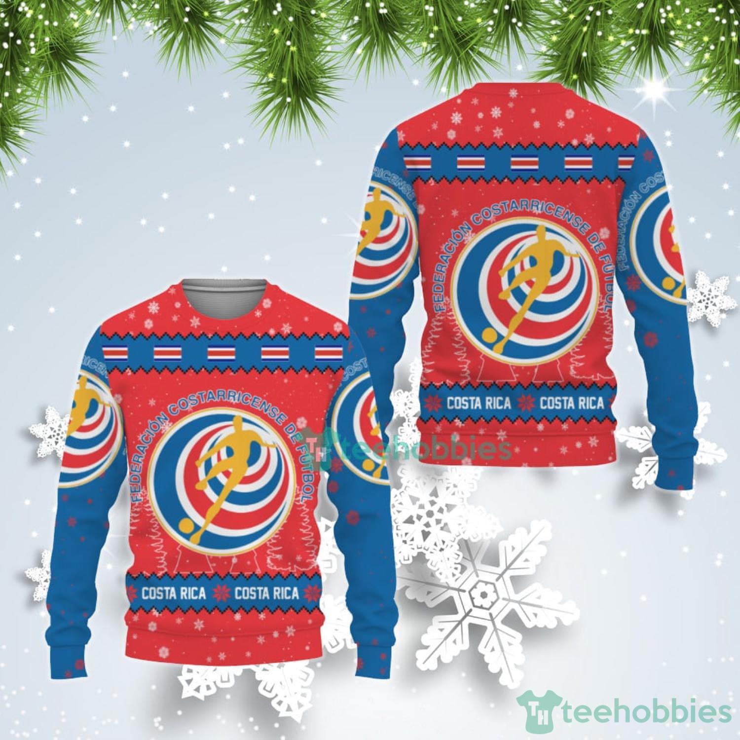 Costa Rica National Soccer Team Qatar World Cup 2022 Winter Season Ugly Christmas Sweater Product Photo 1