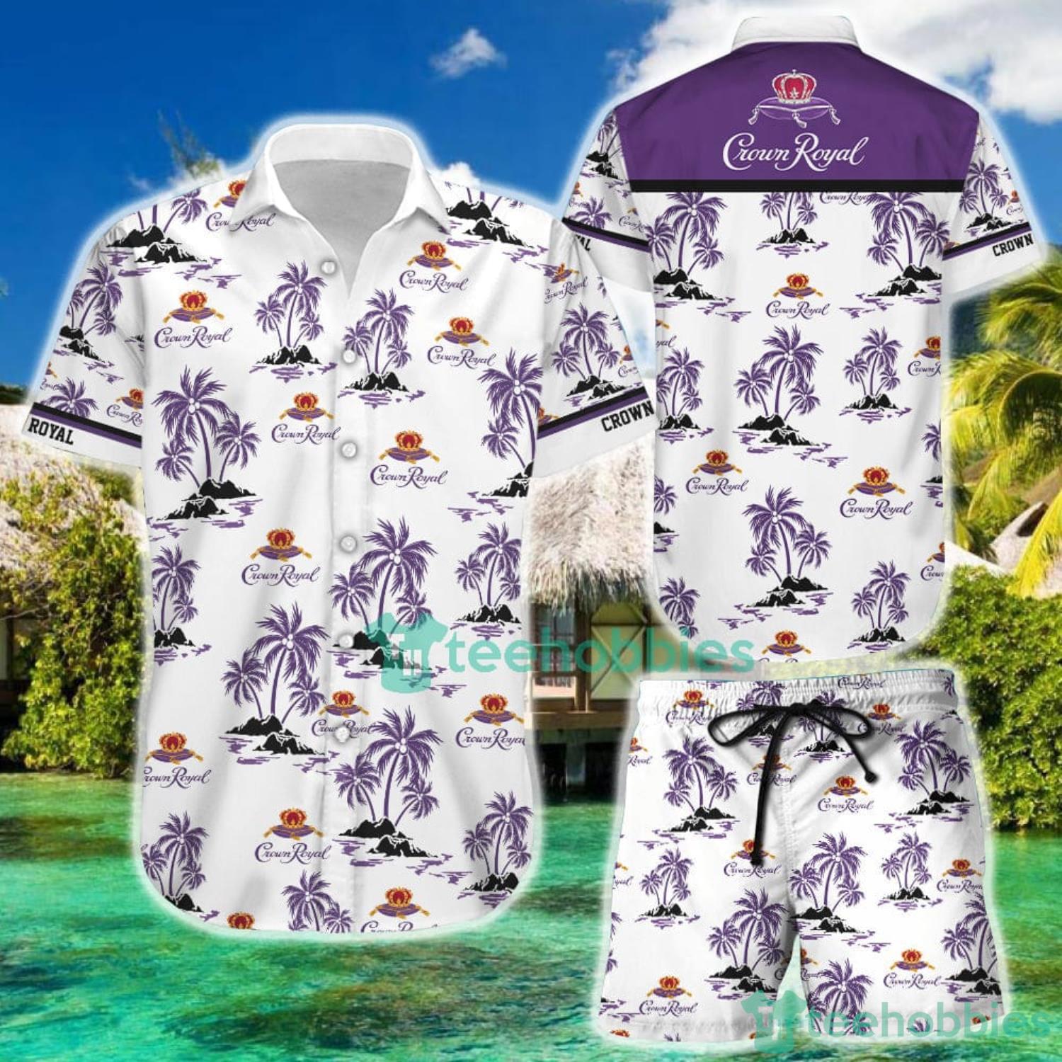 Crown Fan Hawaiian Shirt Casual Button Down Short Sleeve Shirt