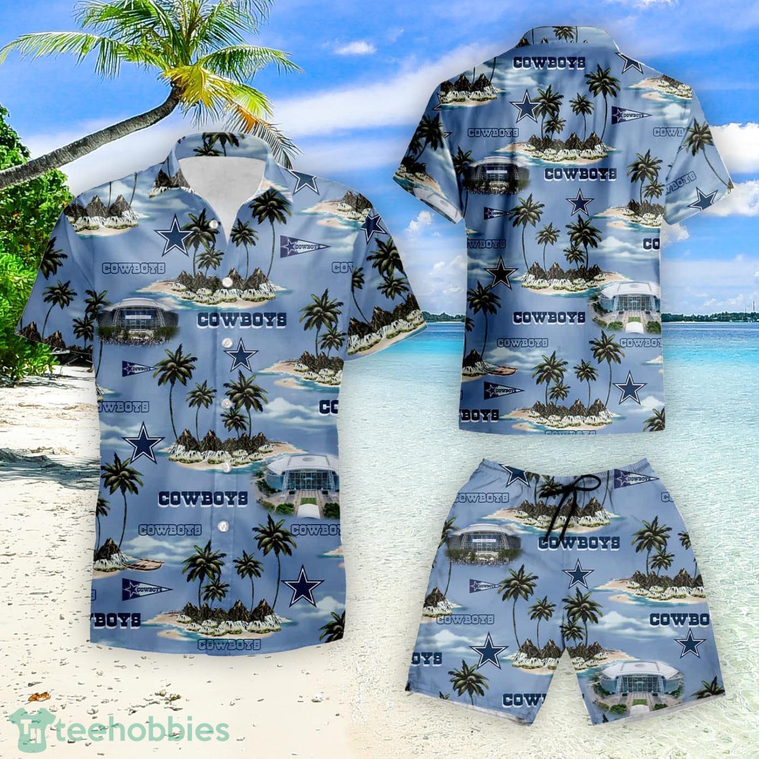 NFL Dallas Cowboys Big Logo Hawaiian Summer Beach Shirt Full Print