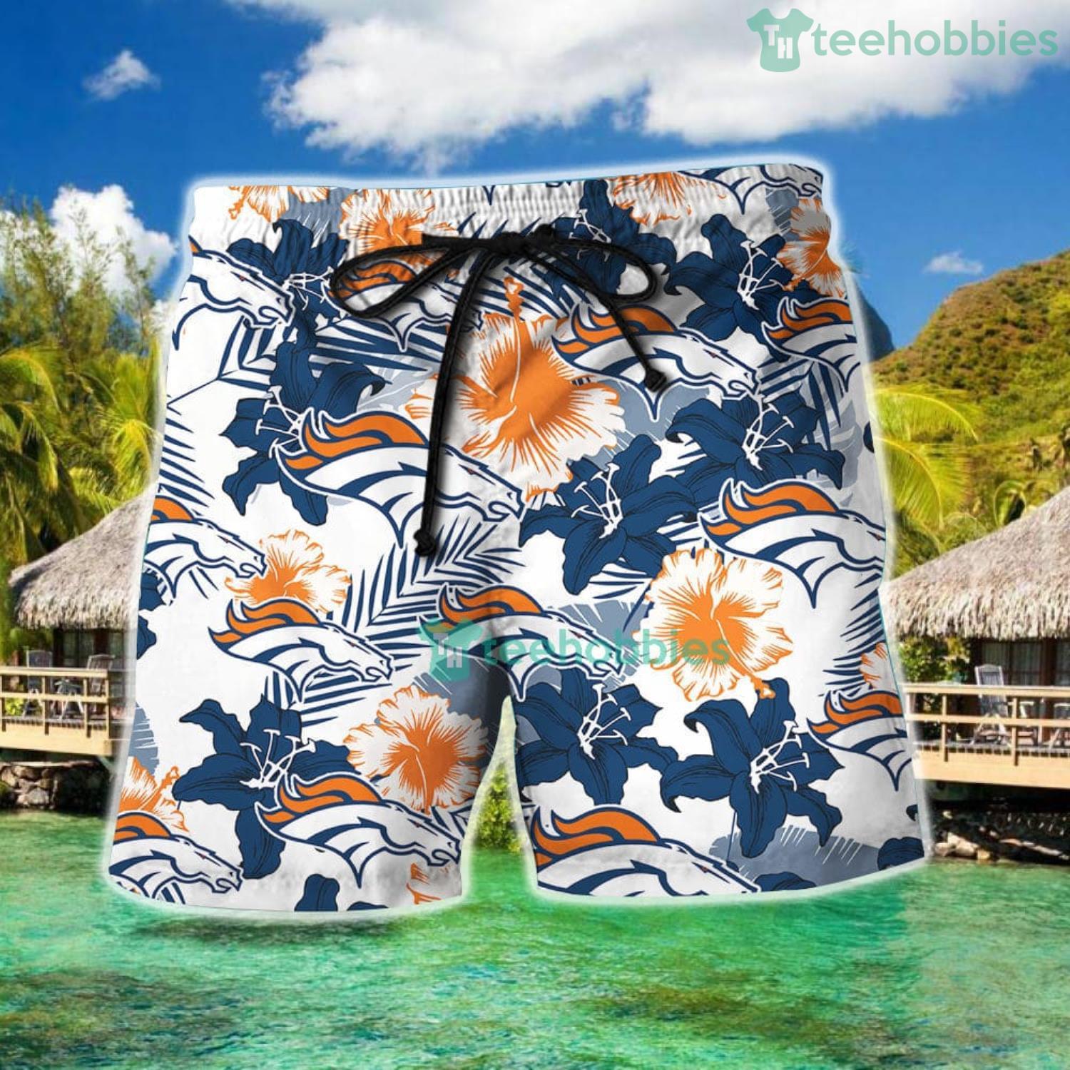 Denver Broncos Custom Name NFL Hawaiian Shirt And Shorts Gift For