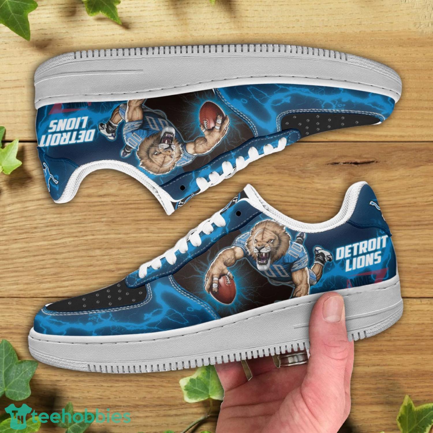 Detroit Lions NFL Black Air Force Shoes Gift For Fans image Detroit Lions NFL Black Air Force Shoes Gift For Fans Product Photo 2