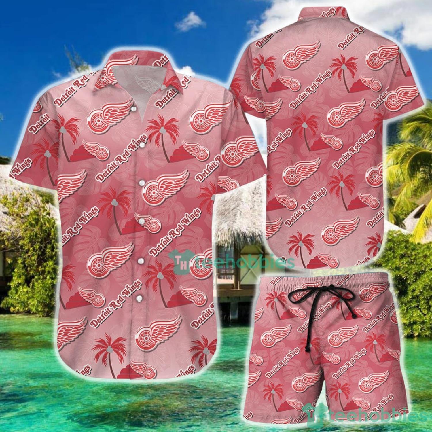 Detroit Red Wings Short-Sleeve Hawaiian Shirt Full Size S-5XL