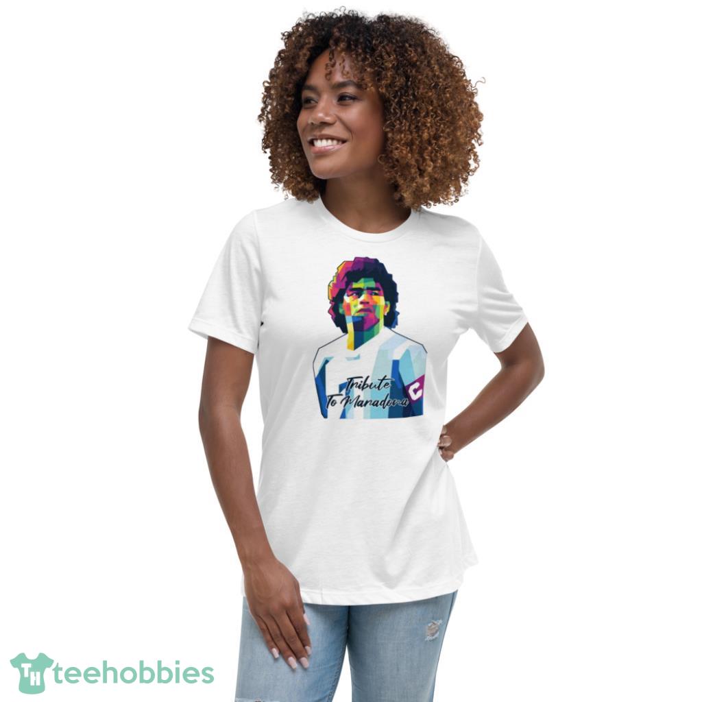 Diego Maradona T-Shirt - Womens Relaxed Short Sleeve Jersey Tee Diego Maradona T-Shirt - Womens Relaxed Short Sleeve Jersey Tee