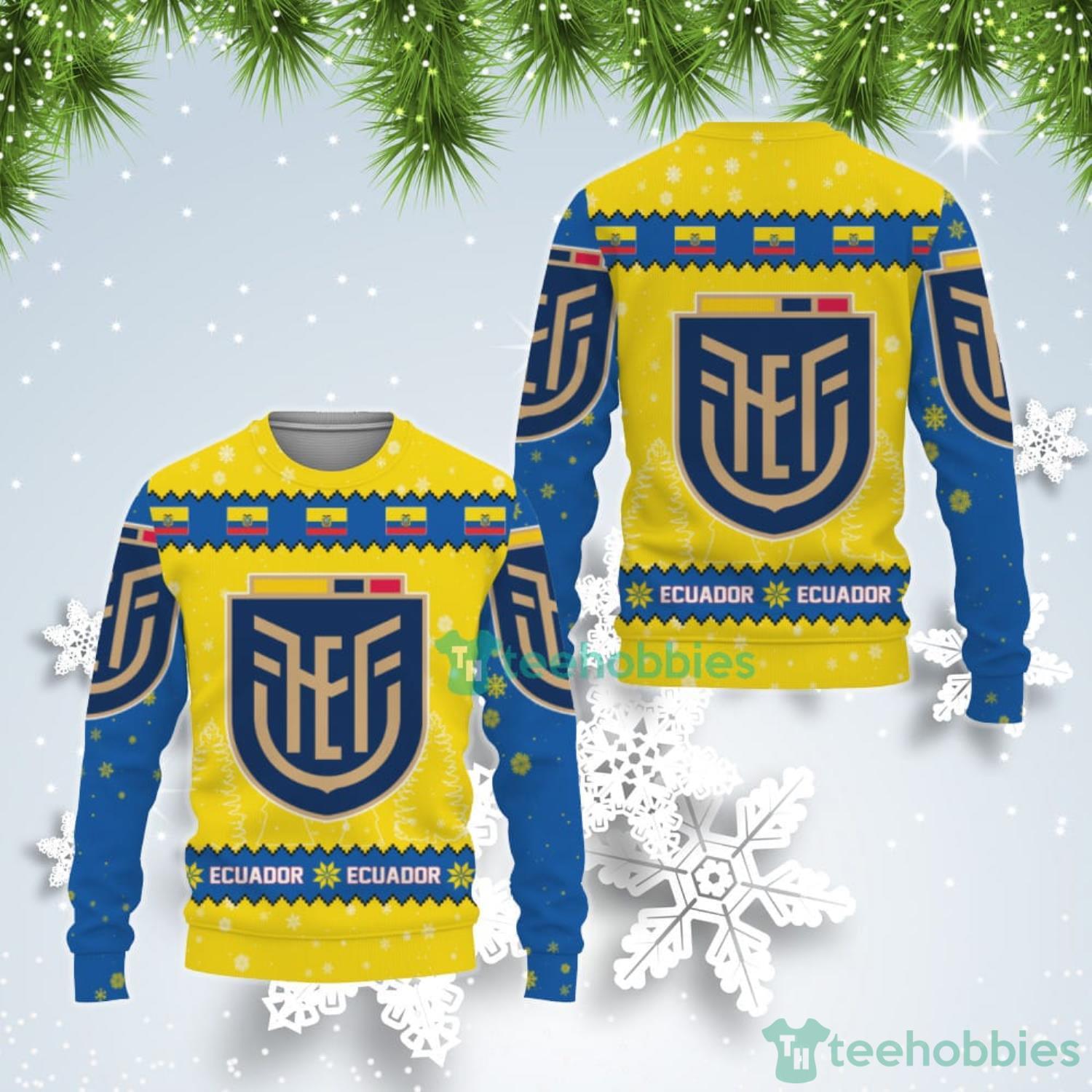 Ecuador National Soccer Team Qatar World Cup 2022 Winter Season Ugly Christmas Sweater Product Photo 1