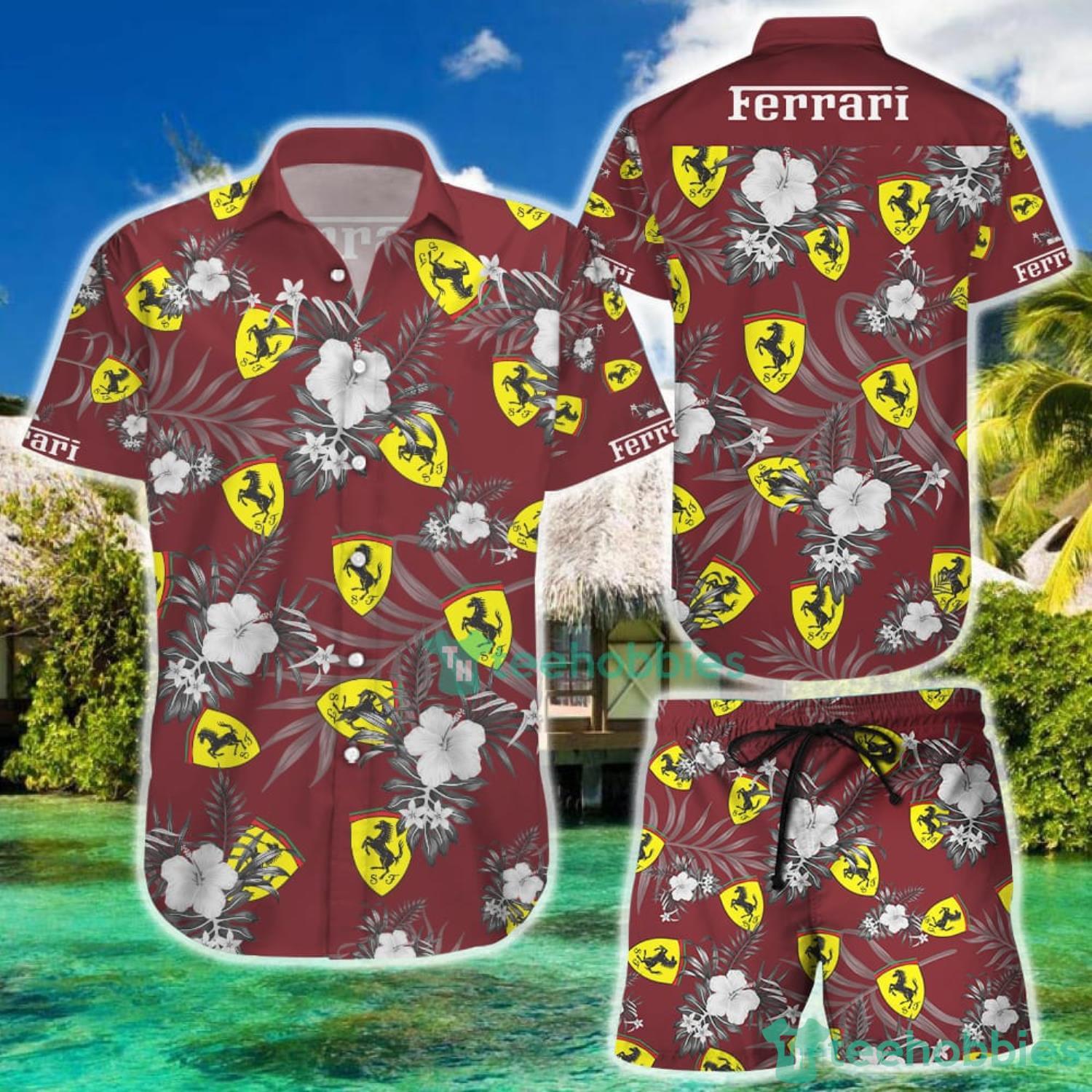 Ferrari Hawaii Shirt Summer Hawaiian Shirt And Short image Ferrari Hawaii Shirt Summer Hawaiian Shirt And Short Product Photo 2