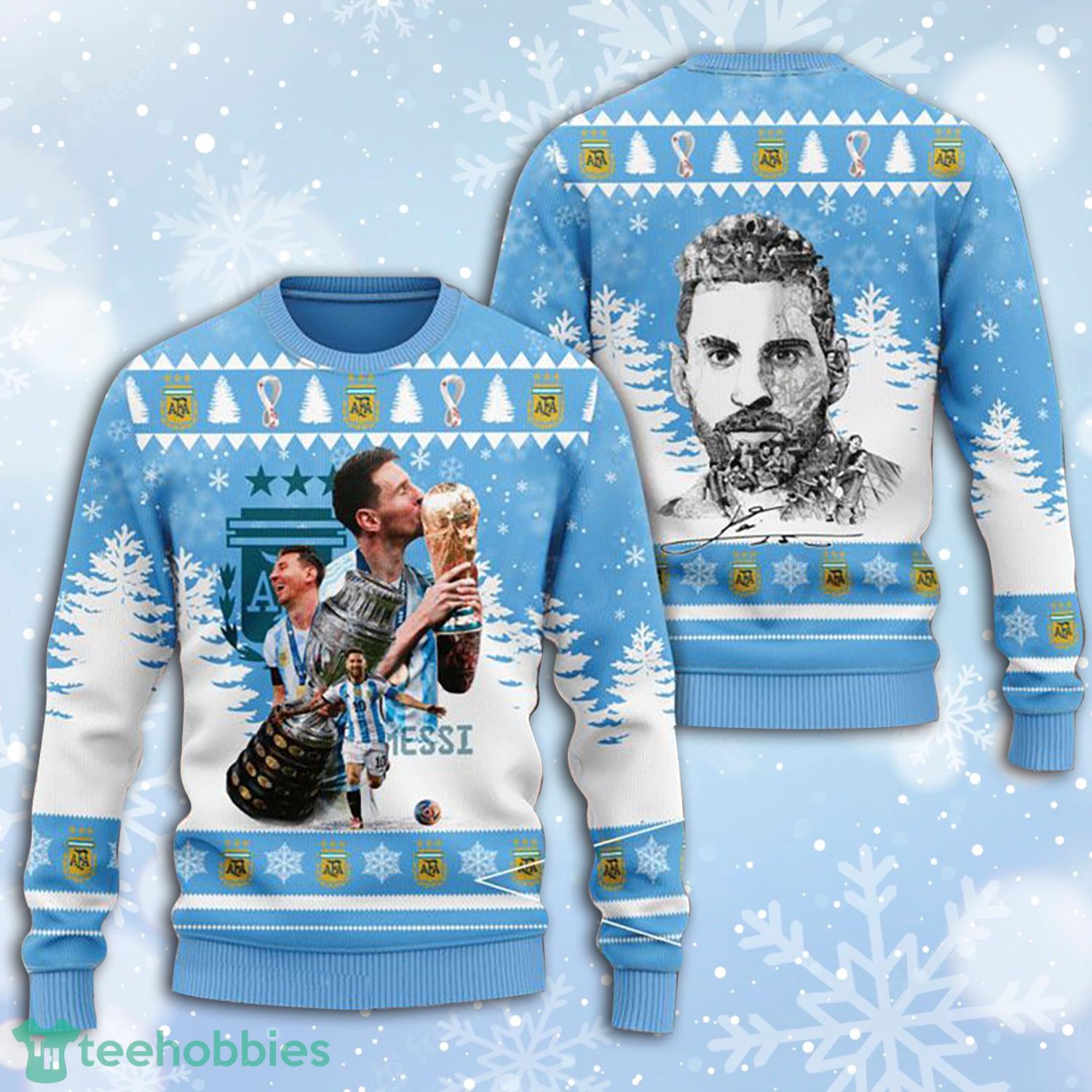 Gift For Fans Lionel Messi Wins World Cup 2022 Ugly Christmas Sweater Product Photo 1 Gift For Fans Lionel Messi Wins World Cup 2022 Ugly Christmas Sweater Product Photo 1