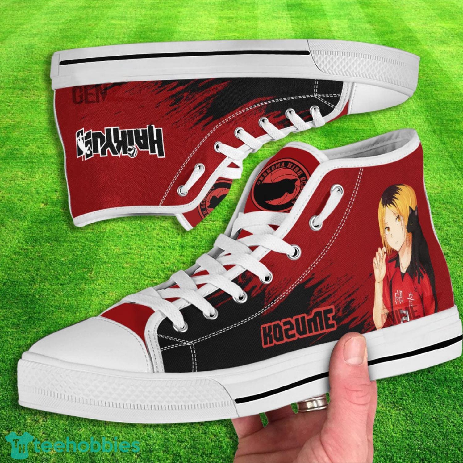 Haikyuu Kenma Kozume Red High Top Canvas Shoes Gift For Fans