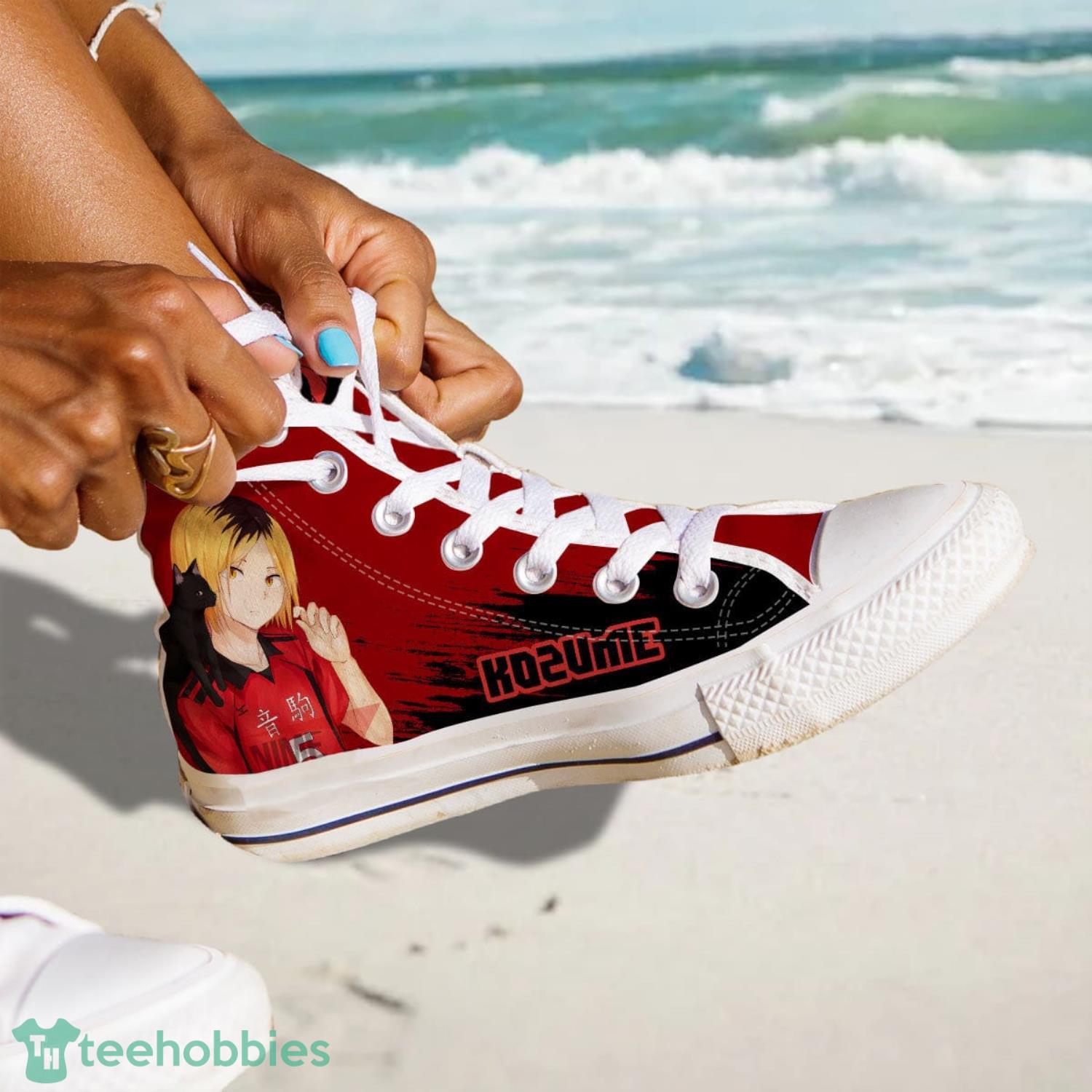 Haikyuu Kenma Kozume Red High Top Canvas Shoes Gift For Fans