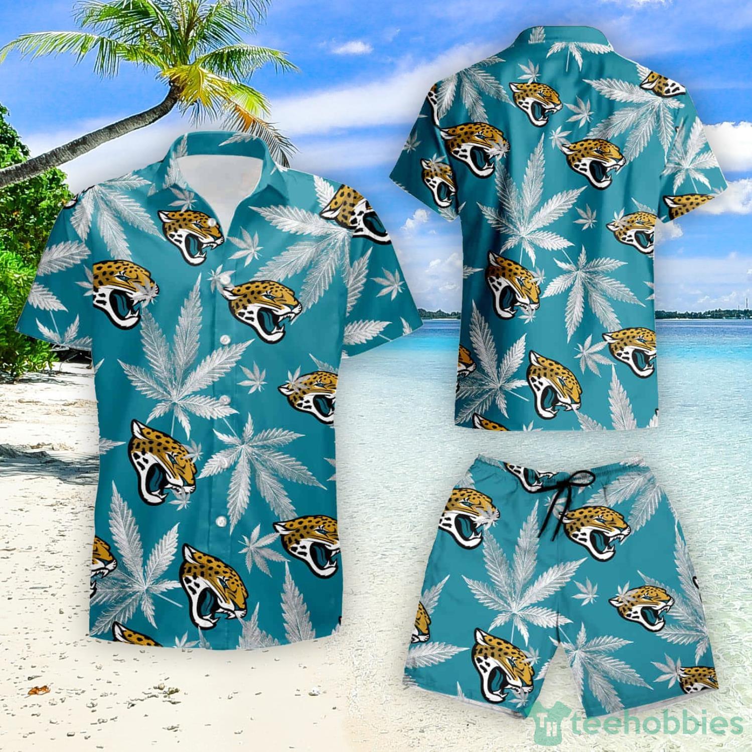 Jacksonville Jaguars Weed Teal Hawaii Summer Hawaiian Shirt And Short