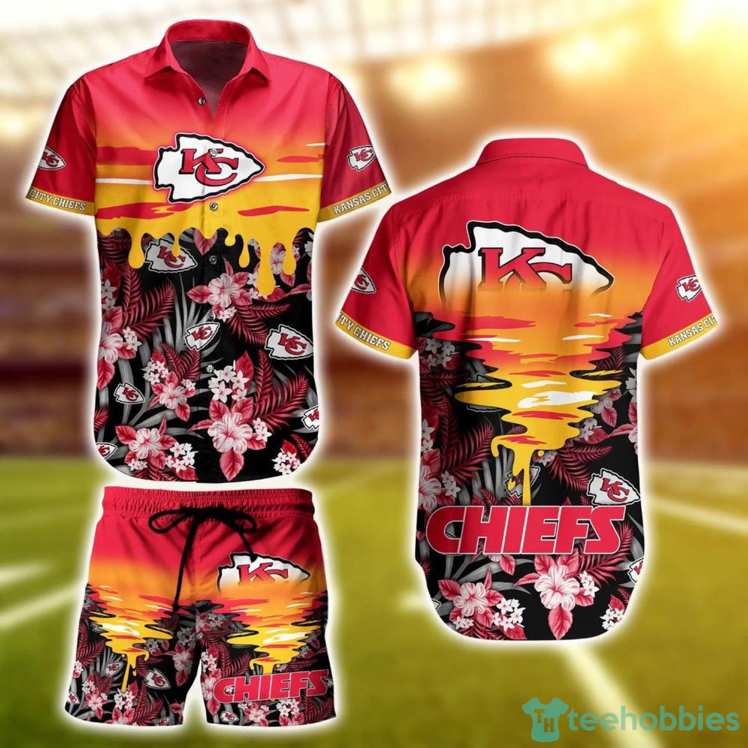 Kansas City Chiefs NFL Sunset Hawaiian Shirt And Short Product Photo 1