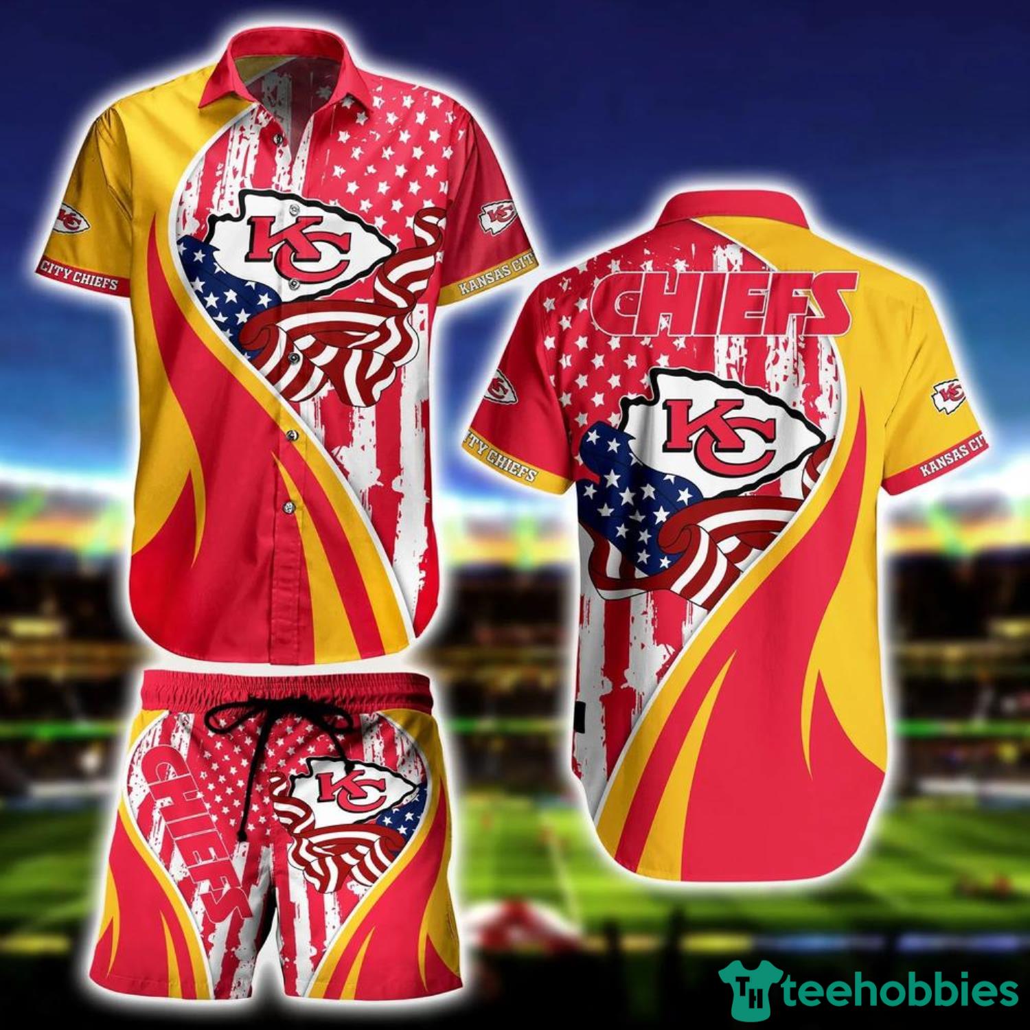 NFL Kansas City Chiefs Hawaiian Shirt American Flag