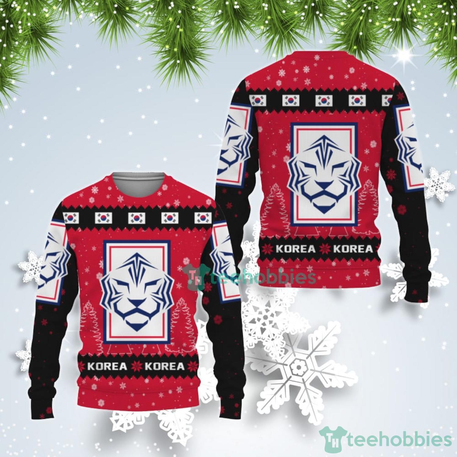 Korea Republic National Soccer Team Qatar World Cup 2022 Winter Season Ugly Christmas Sweater Product Photo 1