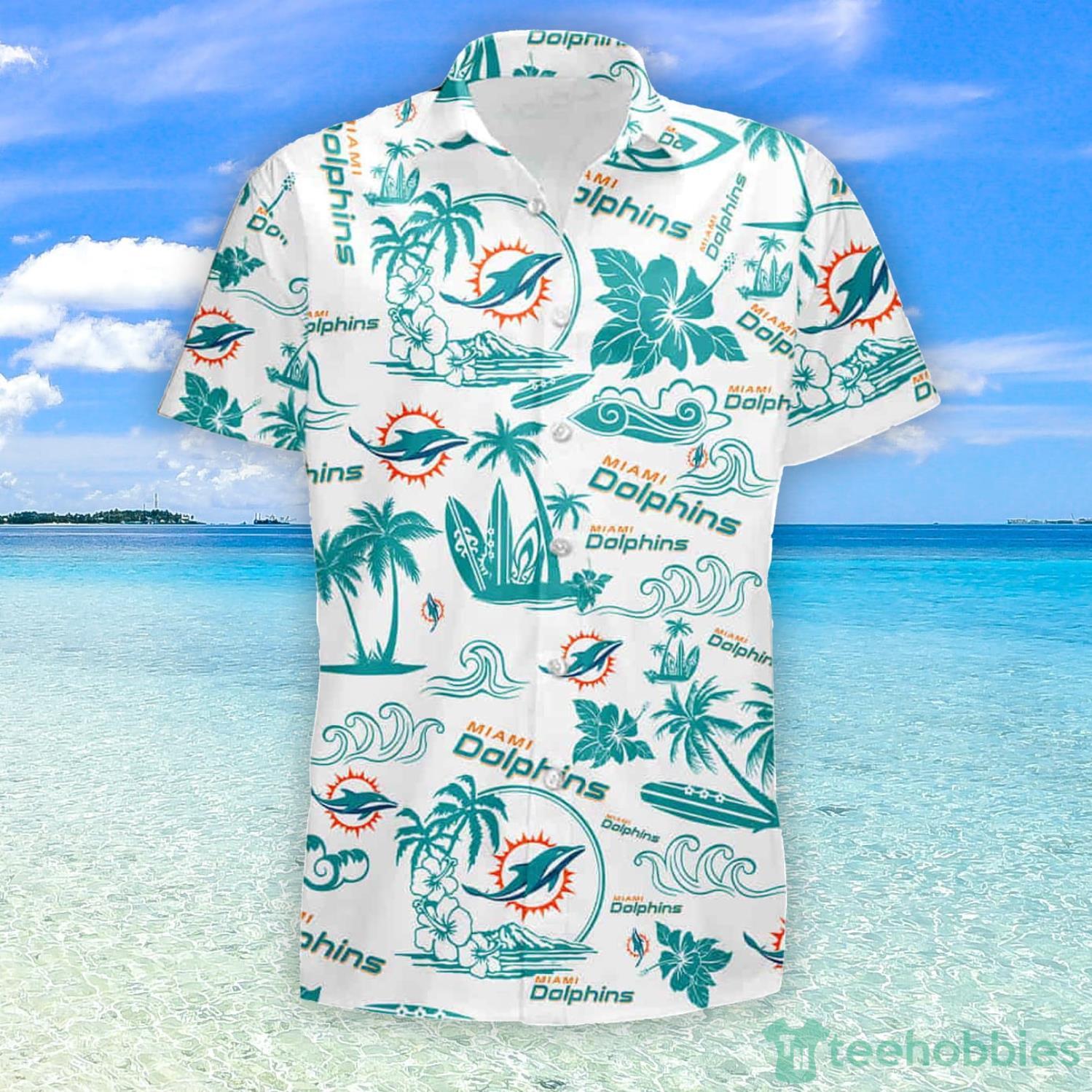 Miami Dolphins Womens Button Down Shirts Dresses Summer Hawaiian Beach  Sundress