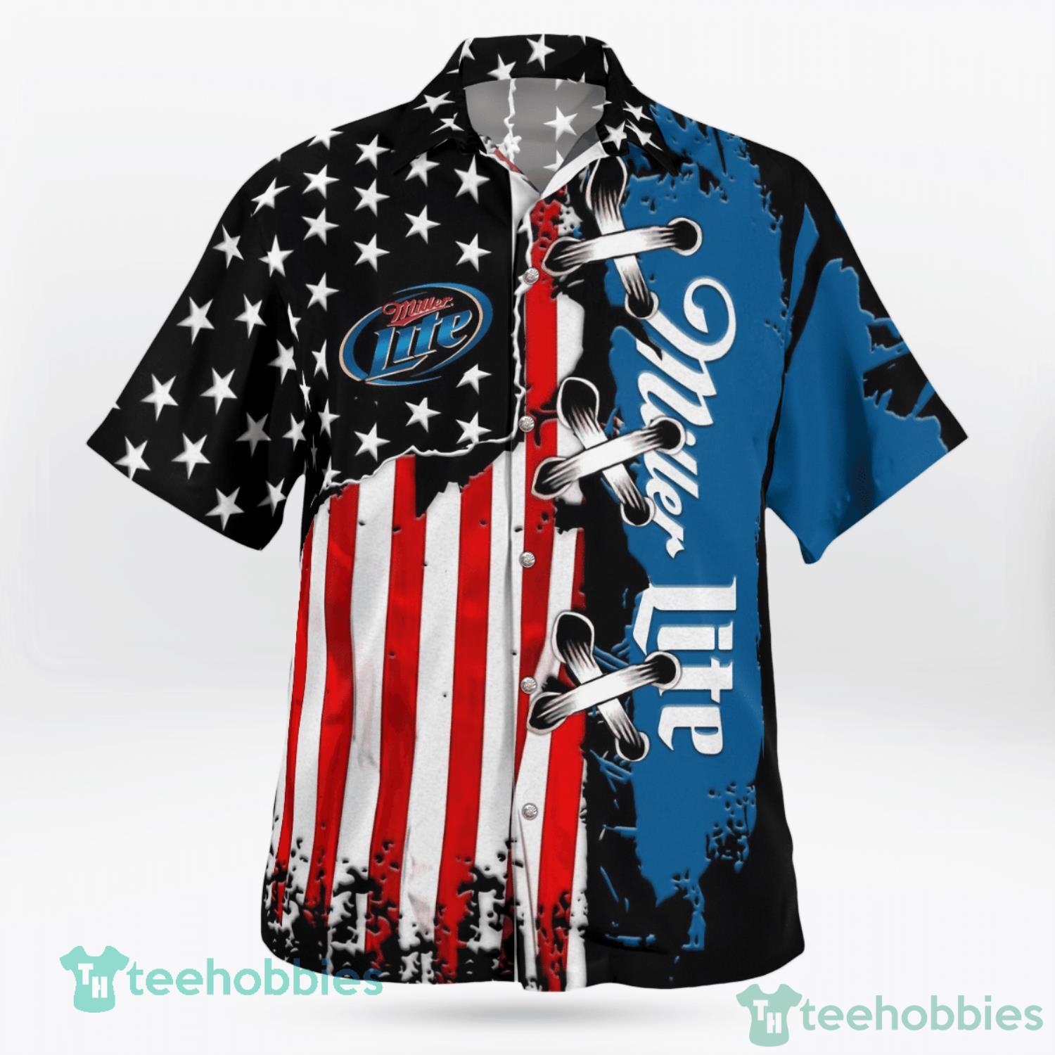 Personalized US Flag Miller Lite 3D Baseball Jersey - Bring Your