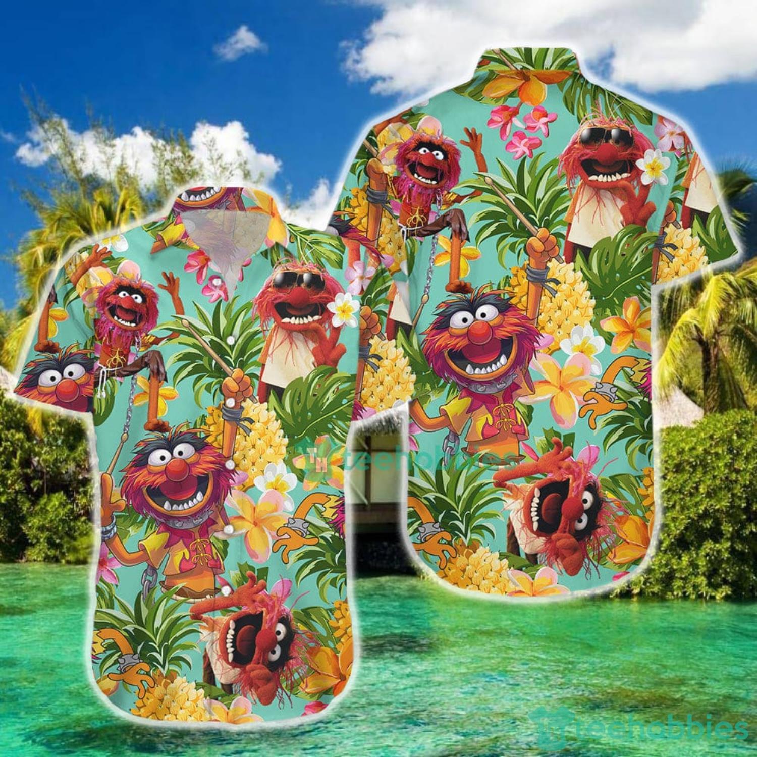Muppet Funny Muppet Animal With Tropical Pineapple Hawaiian Shirt And Short Product Photo 5 Muppet Funny Muppet Animal With Tropical Pineapple Hawaiian Shirt And Short Product Photo 5