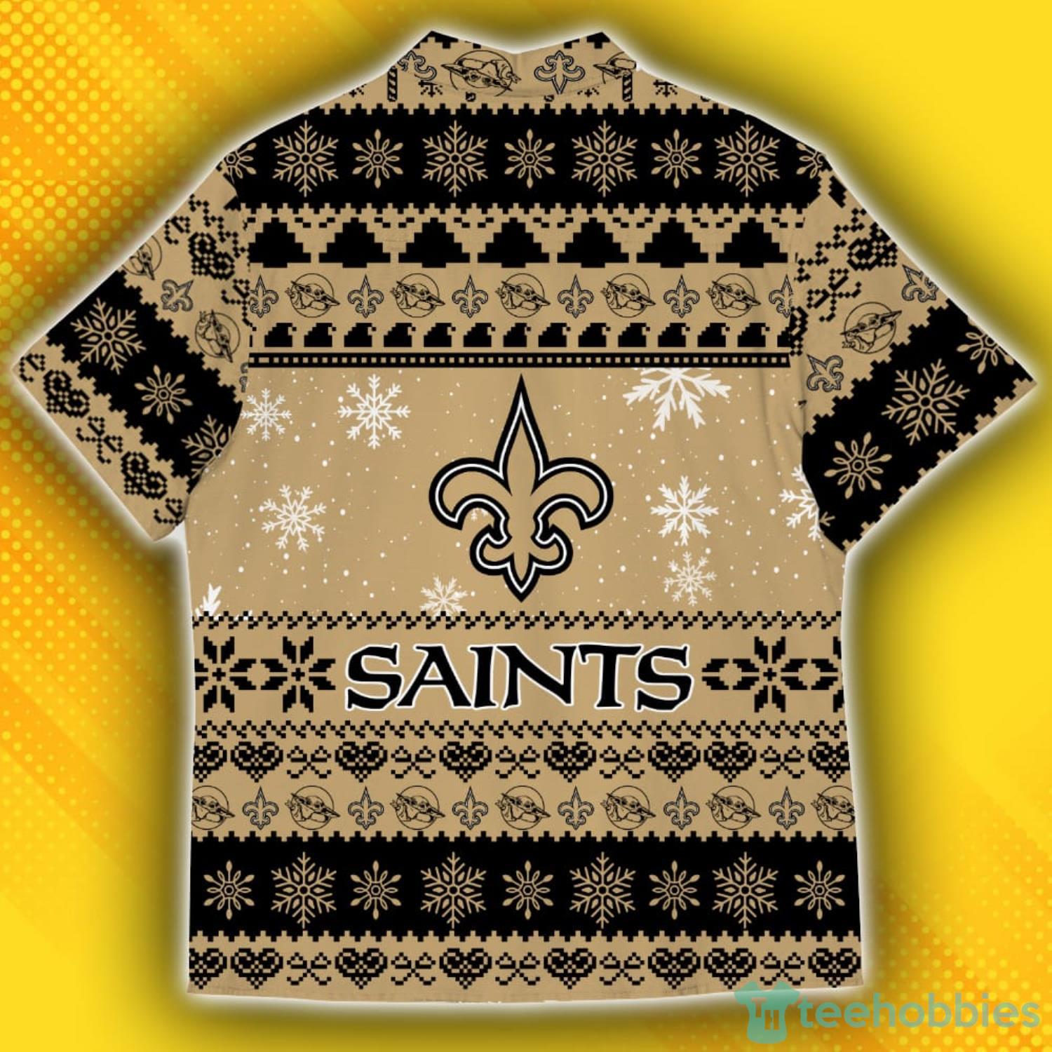 New Orleans Saints Christmas Gift Baby Yoda Christmas All Over